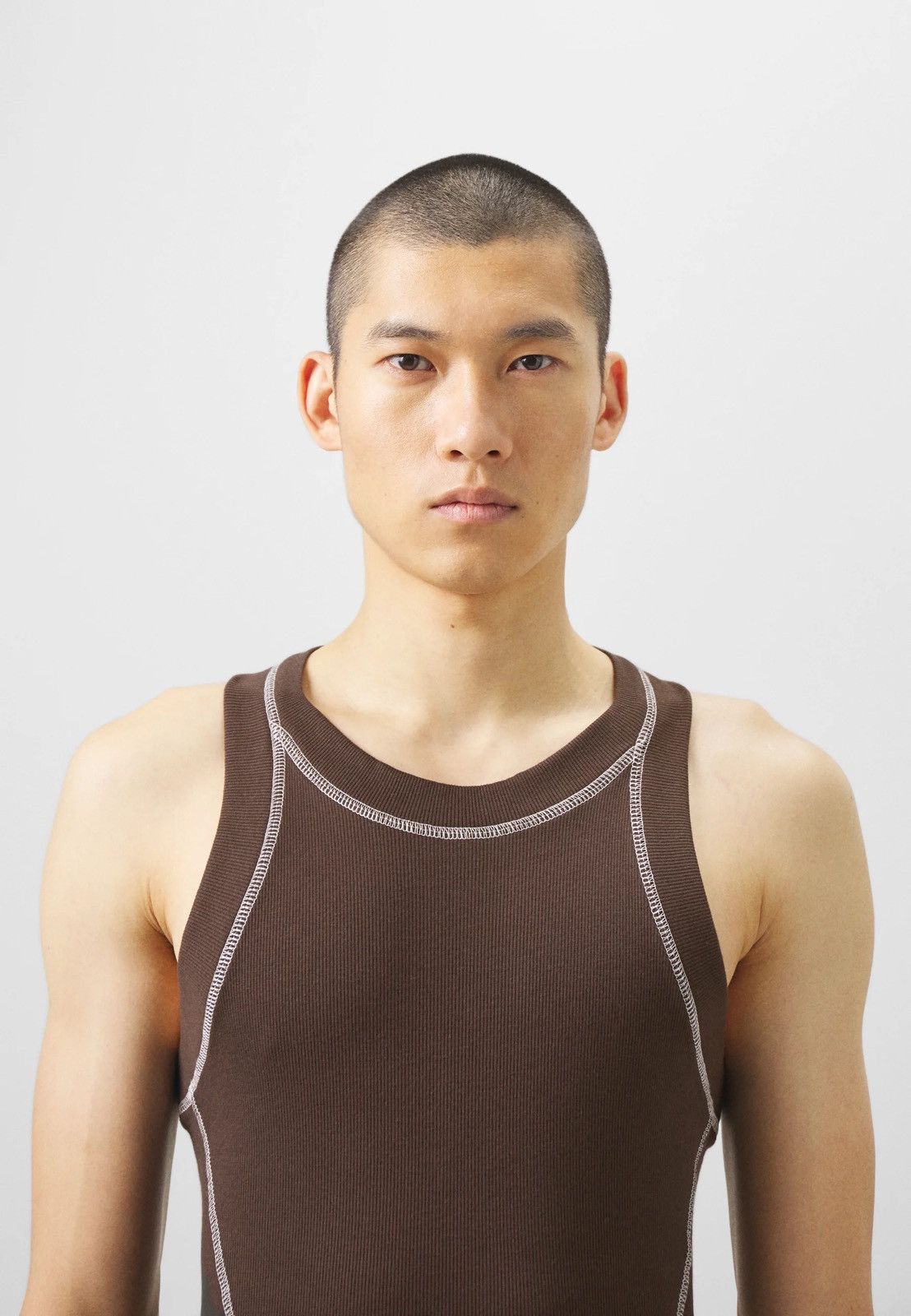 Saul Nash !DS! SS23 Saul Nash Brown Overlock Stitch Tank Top Size US S / EU 44-46 / 1 - 5 Thumbnail