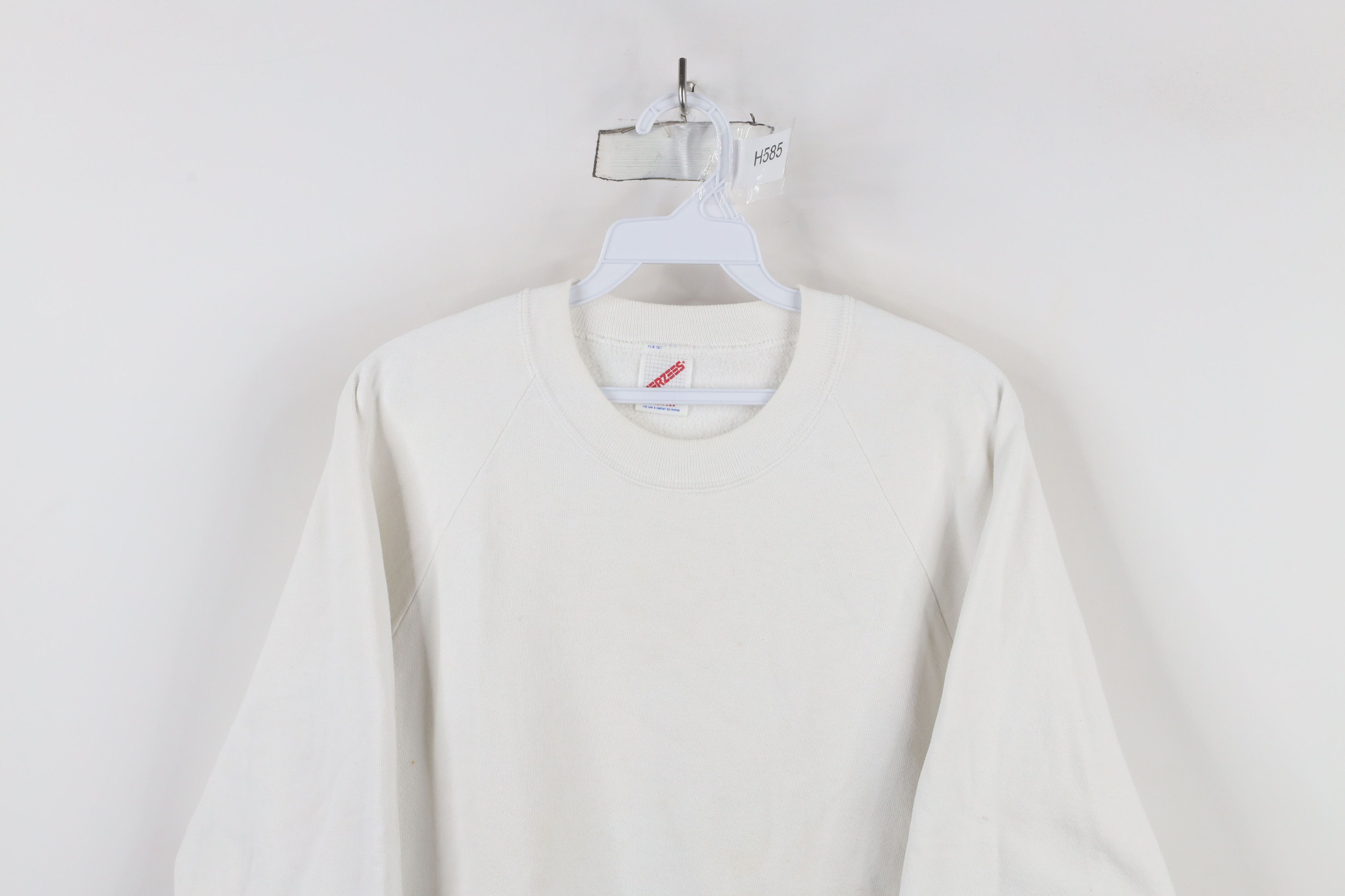 Vintage Vintage 90s Streetwear Blank Crewneck Sweatshirt White USA Size US L / EU 52-54 / 3 - 2 Thumbnail