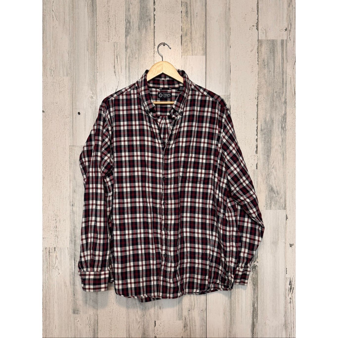 Chaps Chaps Plaid Flannel Shirt XXL Red Black White Button Down 10 Size US XXL / EU 58 / 5 - 1 Thumbnail