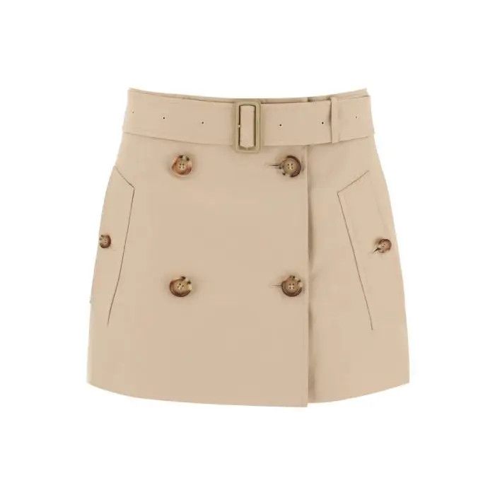 image of Burberry O1S22I1N0424 Trench Mini Skirt In Beige, Women's (Size 26)