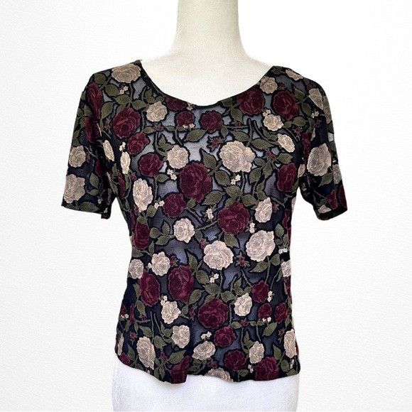 Vintage Vintage 90’s Frazier Lawrence Semi Sheer Floral Blouse | Grailed