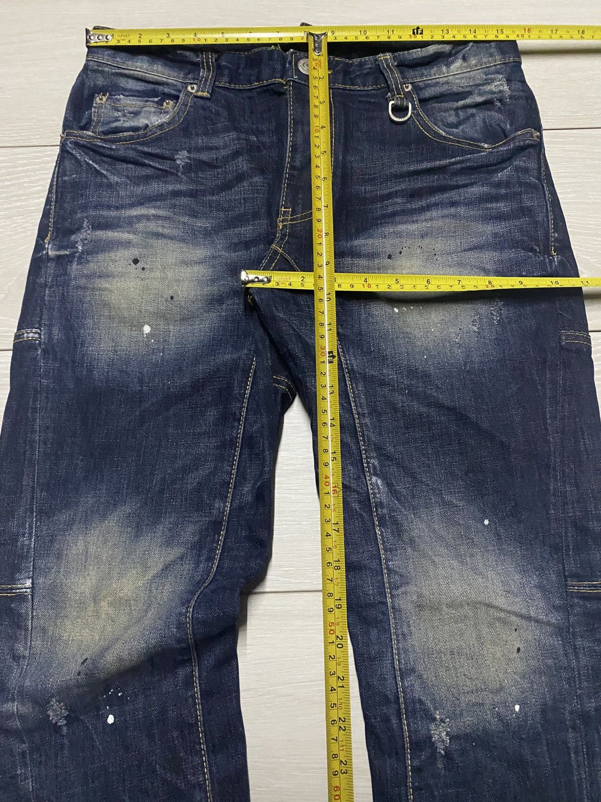 Japanese Brand Vintage AnotherShop Rag Paint Splatter Faded Skinny Jeans Size US 31 - 12 Thumbnail