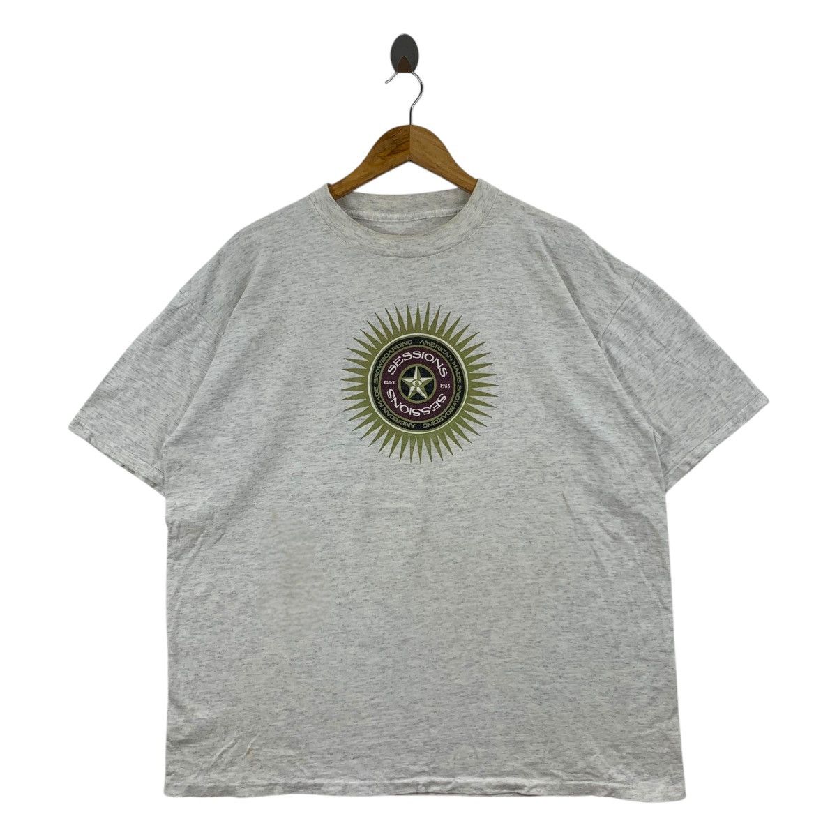 Vintage 90s SESSIONS Est. 1983 USA Skateboard Logo Shirt