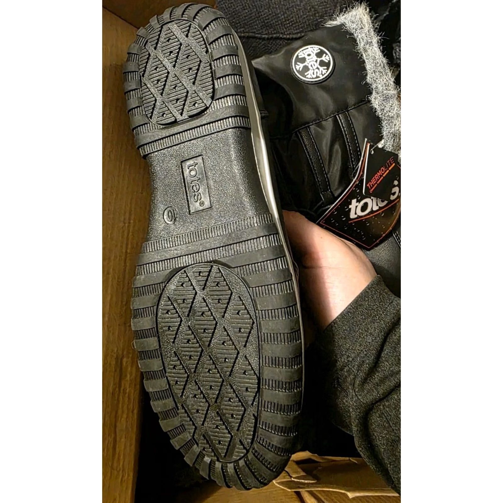 Vintage Totes Adele Snow Boots Women’s Size 10M Black Mid-Calf Waterproof Rubber Flat Heel Zip Winter Boots Women Size US 10 / IT 40 - 3 Thumbnail