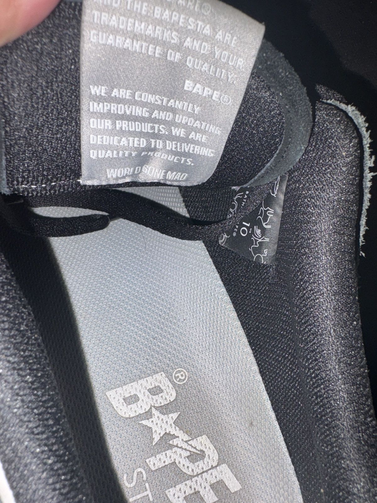 Bape Bathing ape Skate sta sneaker #5 M1 black & gray Worn twice Size US 10 / EU 43 - 7 Thumbnail