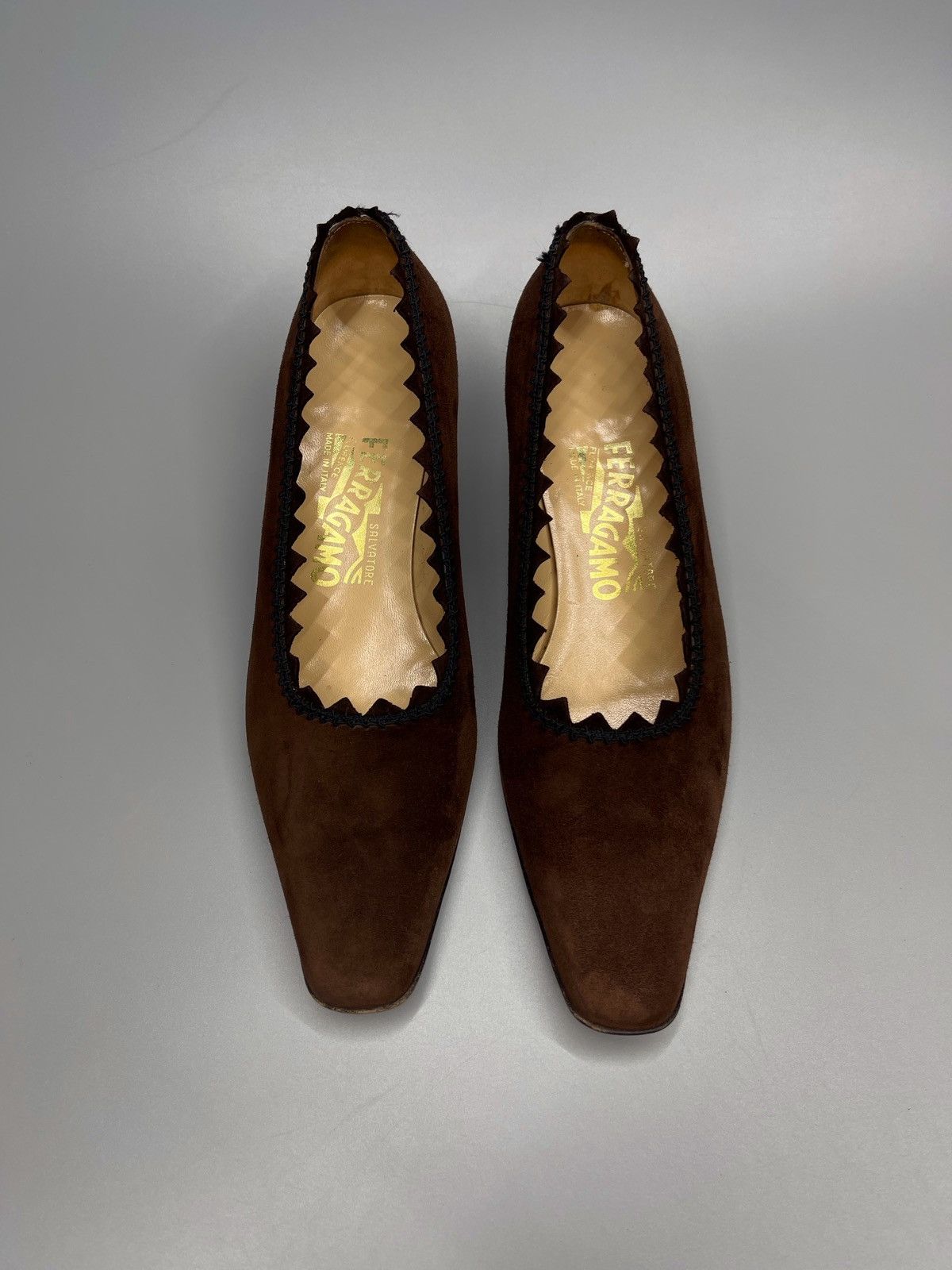 Salvatore Ferragamo Salvatore Ferragamo Brown Suede Heels Size US 6.5 / IT 36.5 - 5 Thumbnail