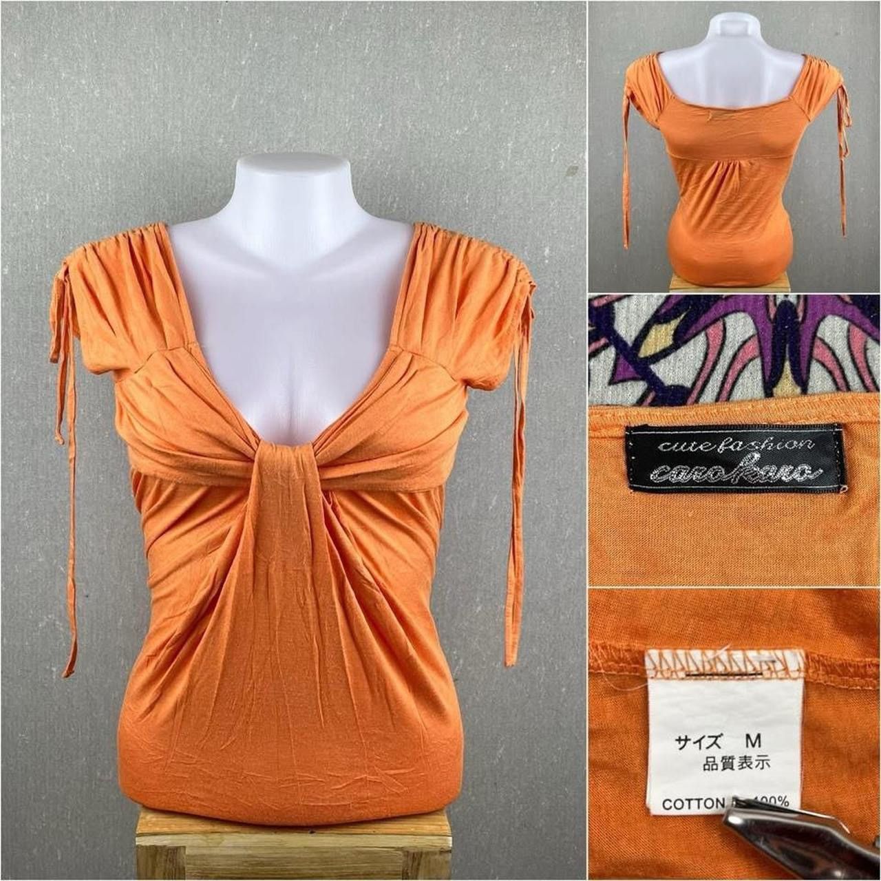 Other Vintage Y2K orange ruched top Gabriel Solis style🍊 Size M / US 6-8 / IT 42-44 - 8 Thumbnail