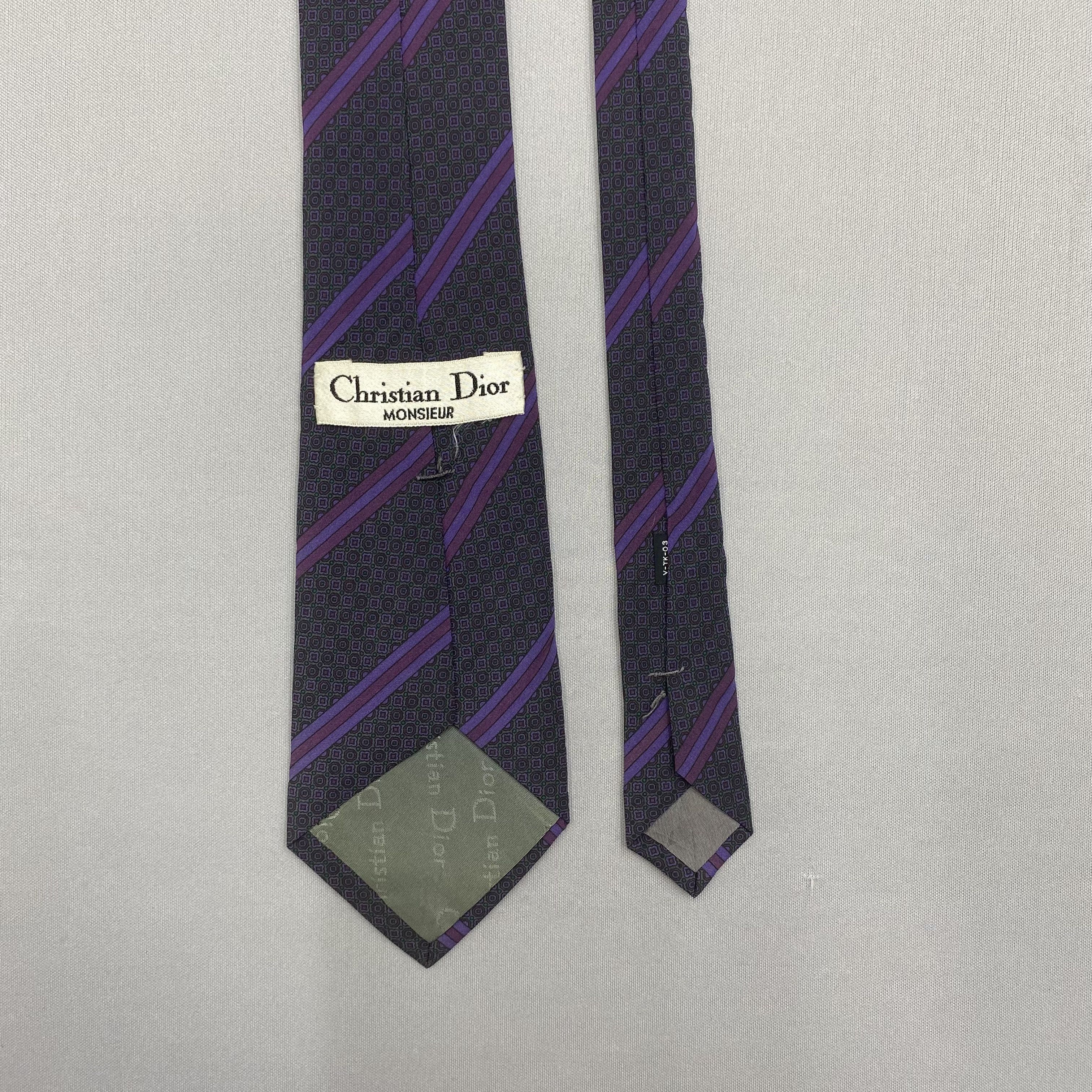 Japanese Brand Vintage Christian Dior SILK Necktie Cravate Pure Silk Size ONE SIZE - 6 Thumbnail