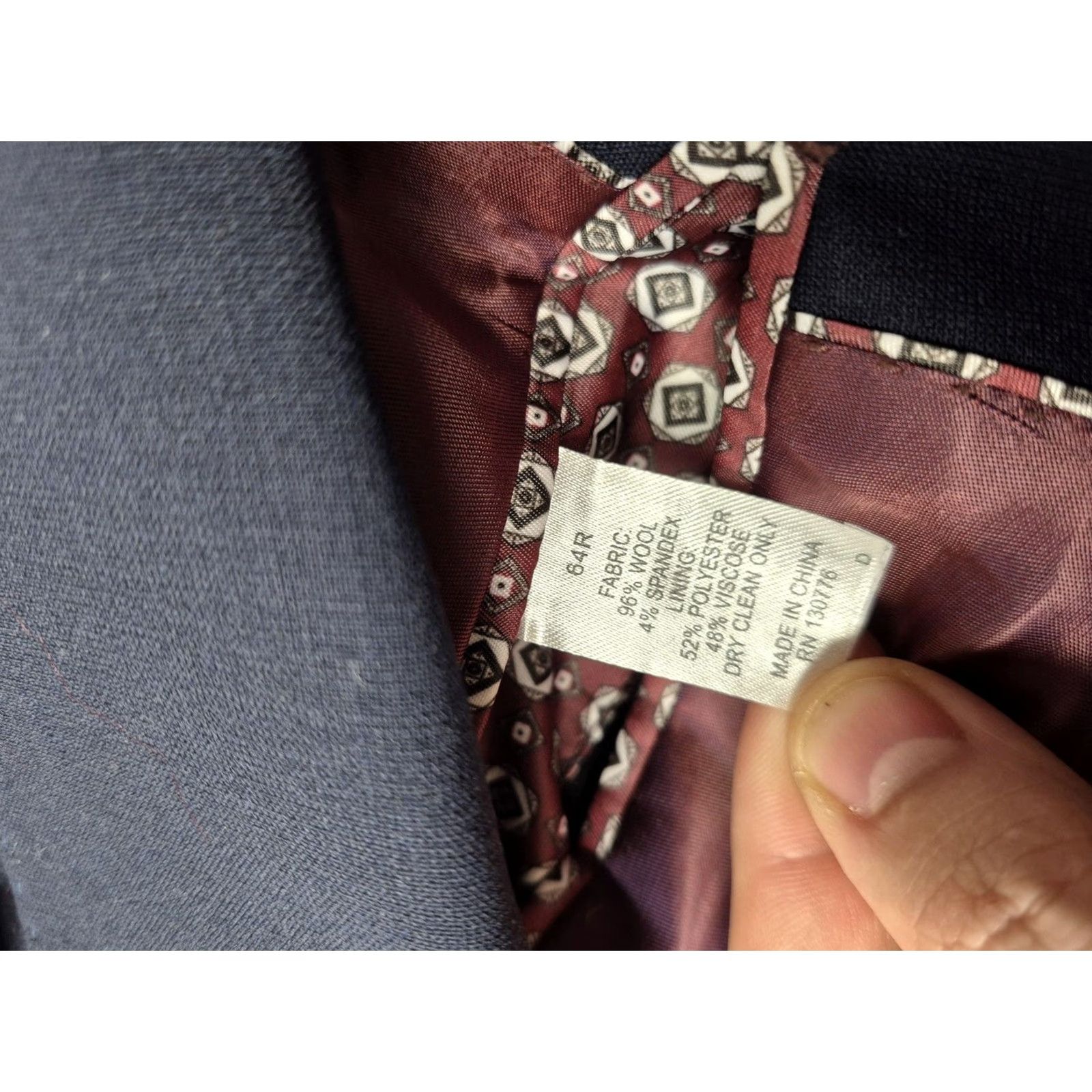 Vintage Giles & Jasper Suit Jacket Mens 6XL Blue Wool Stretch Modern Fit 2 Button NWT Size 48R - 4 Thumbnail