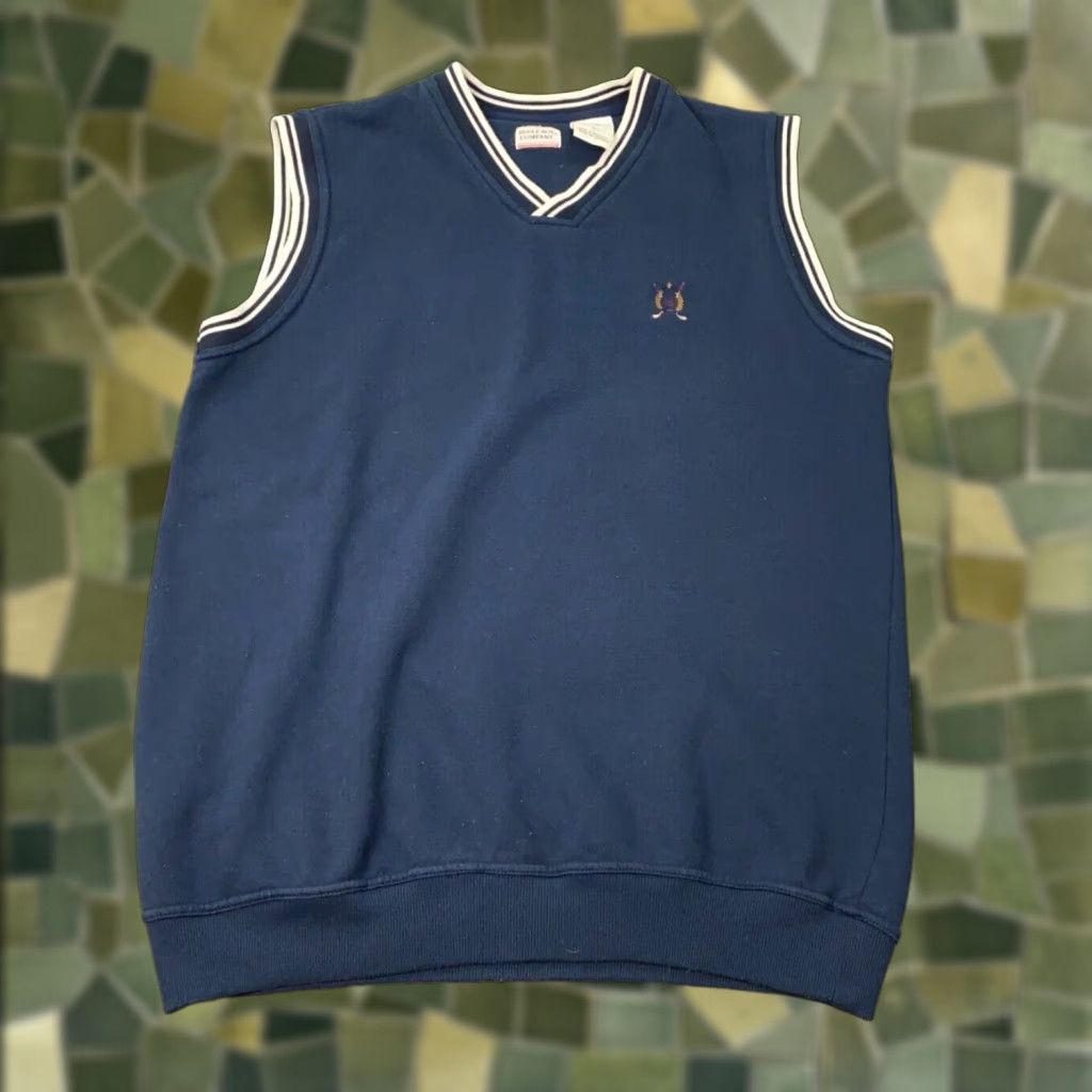 Bugle Boy VINTAGE Bugle Boy Sleeveless Sweater Shirt Mens L Blue Knit V-Neck Golf Preppy College Y2K Size US L / EU 52-54 / 3 - 1 Thumbnail