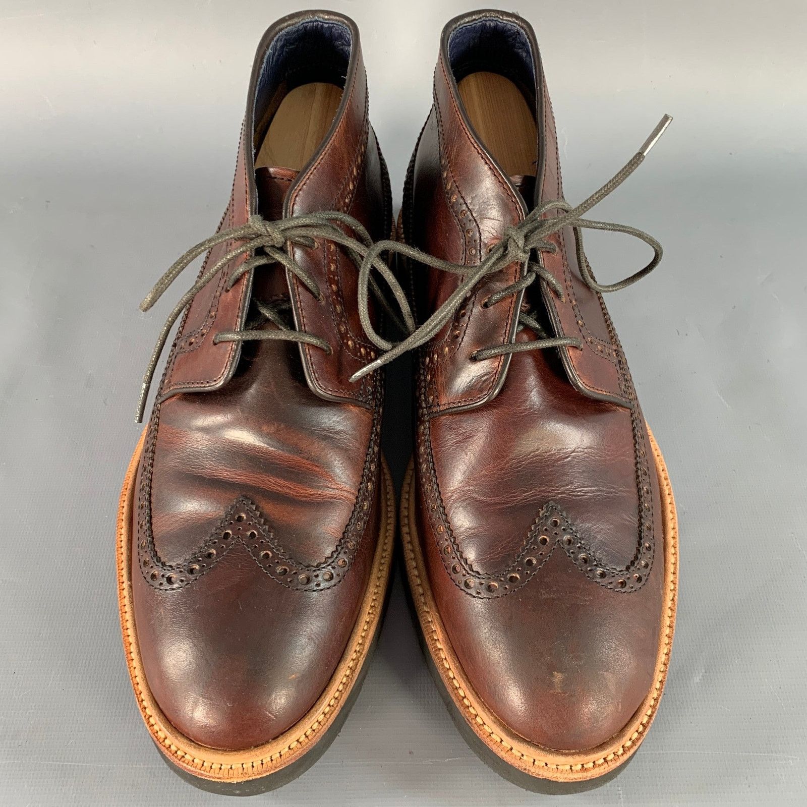 Cole Haan COLE HAAN 9.5 Brown Perforated Leather Wingtip Ankle Boots Size US 9.5 / EU 42-43 - 4 Thumbnail