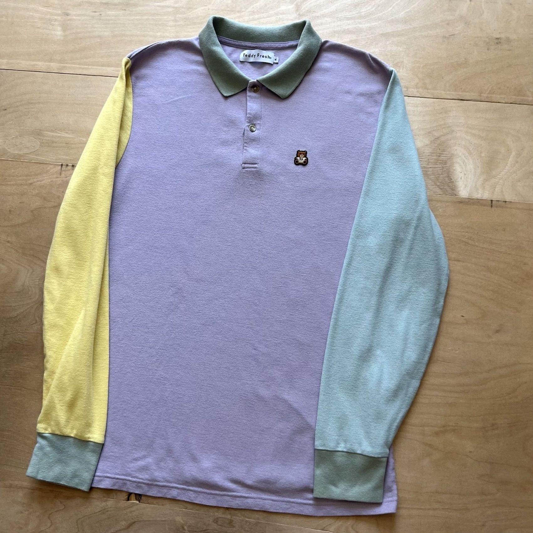 Teddy Fresh Teddy Fresh Polo Shirt Multicolor Color Block Long Sleeve Mens Shirt Polo Size US M / EU 48-50 / 2 - 6 Thumbnail