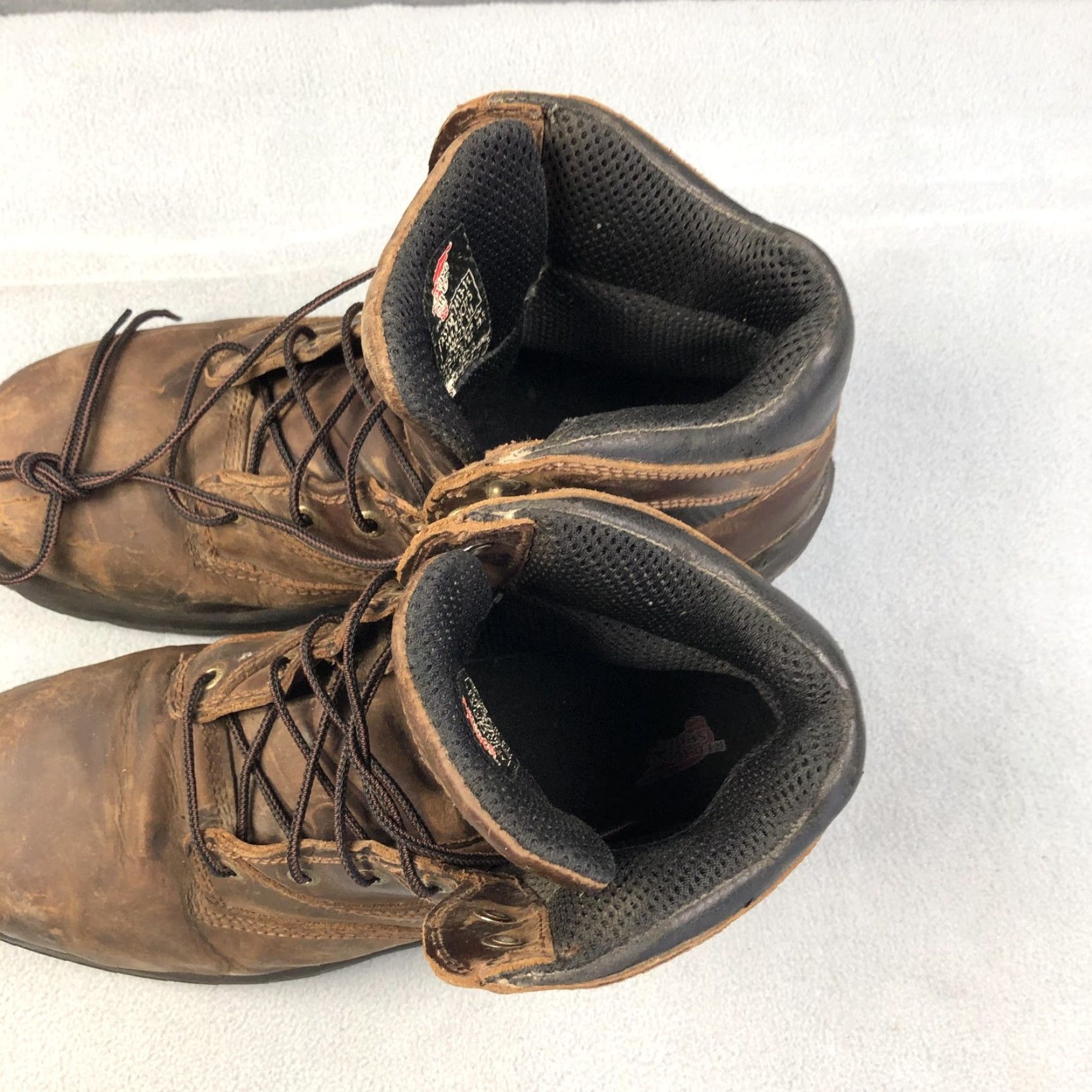 Red Wing Red Wing Boots Brown Leather 6-Inch Safety Toe Combat Work Boot Mens Size 11.5 FlexBond Size US 11.5 / EU 44-45 - 7 Thumbnail