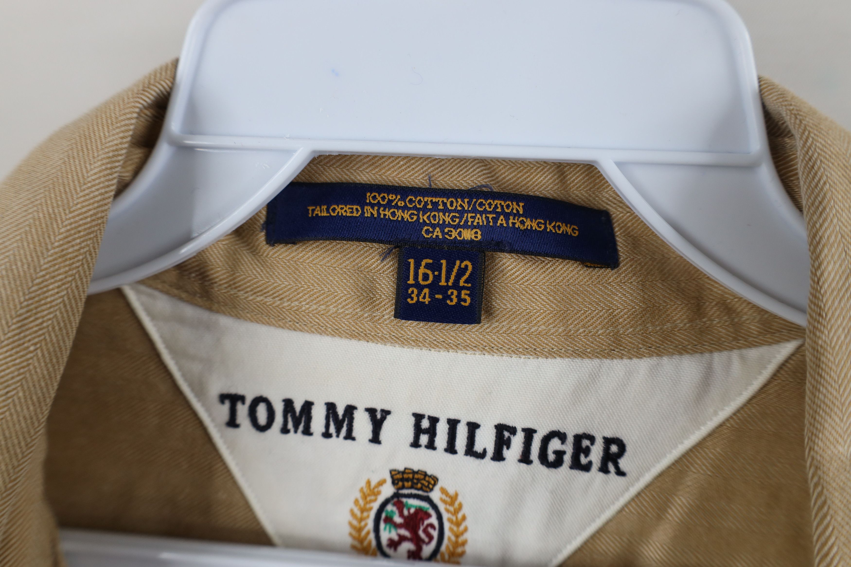 Tommy Hilfiger Vintage 90s Tommy Hilfiger Herringbone Button Down Shirt Size US M / EU 48-50 / 2 - 7 Thumbnail