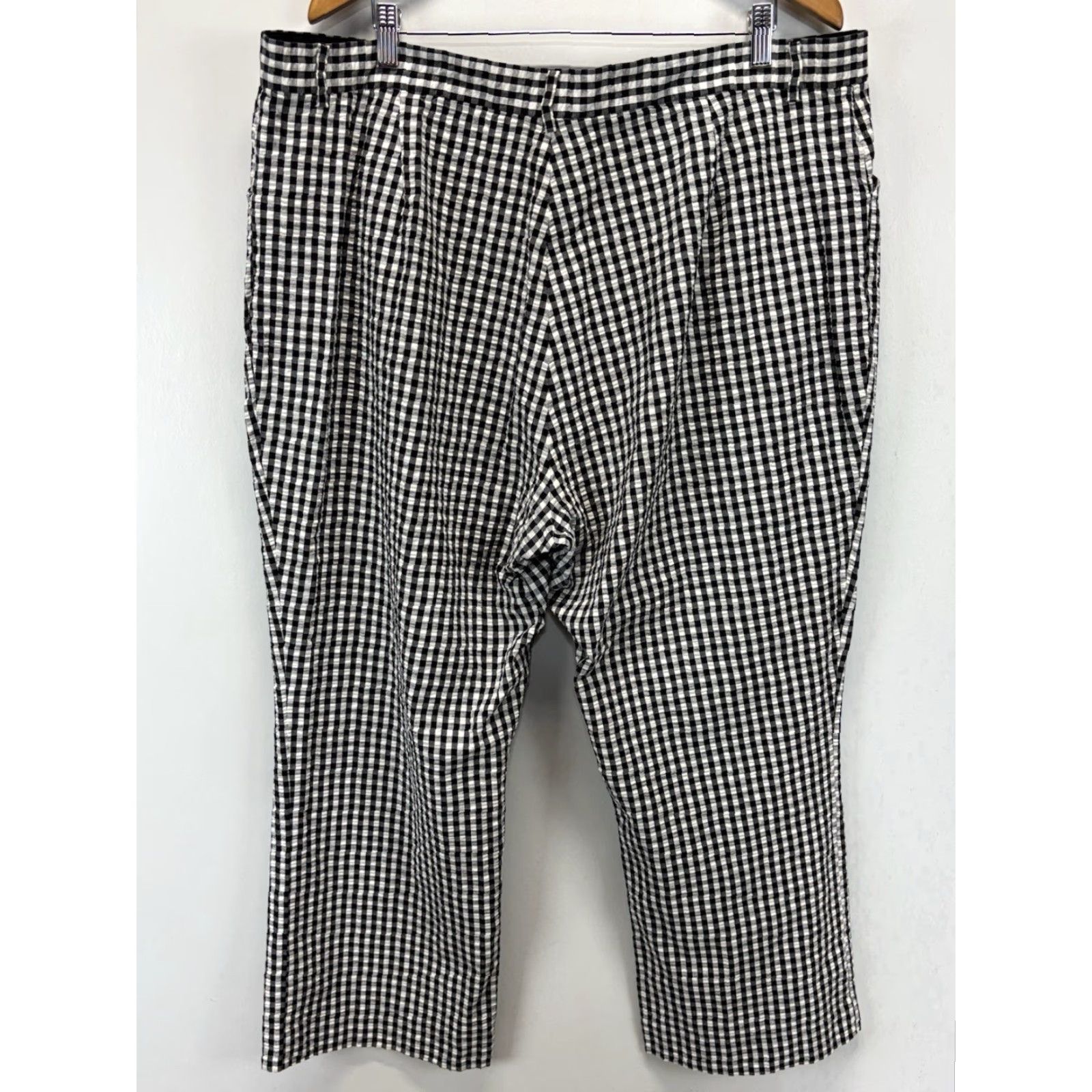 Ralph Lauren VINTAGE Lauren Ralph Lauren Crop Pants 22W Plus Black White Gingham Check Seersucker Womens Size 40" / US 18 - 3 Thumbnail