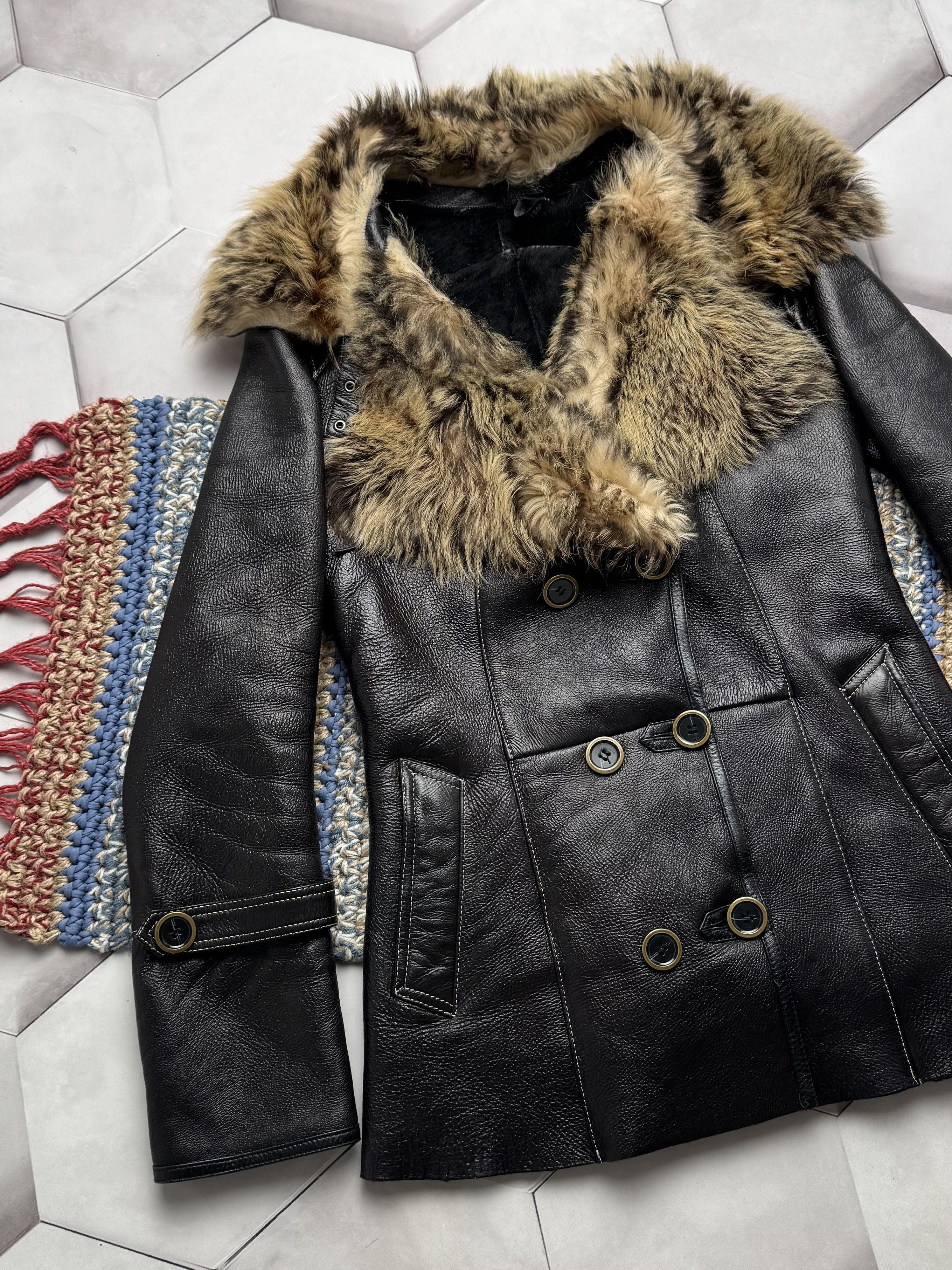 Japanese Brand Vintage Real Sheepskin Coat(E4) Size XS / US 0-2 / IT 36-38 - 2 Thumbnail