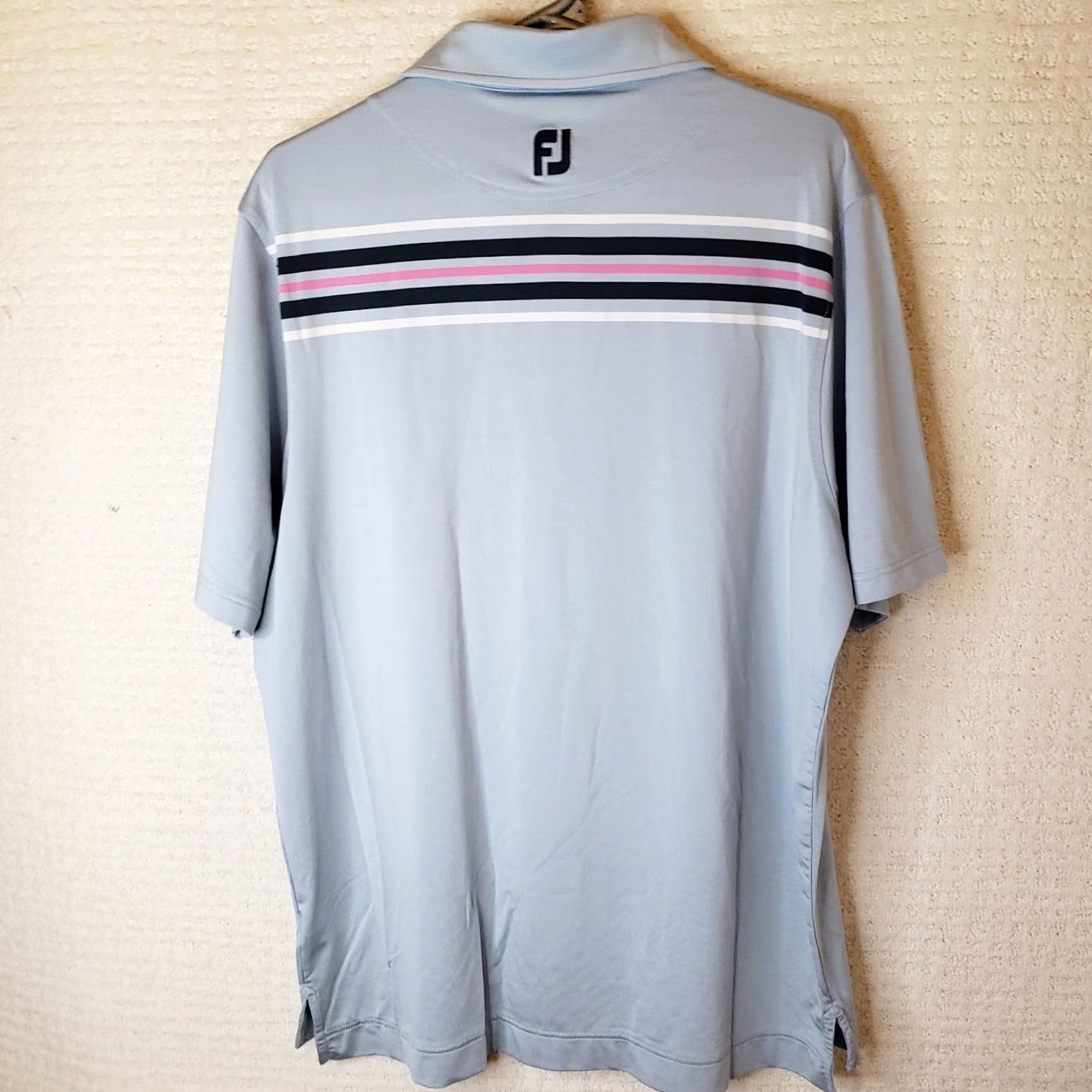 Footjoy FootJoy Polo Shirt Mens L Blue Short Sleeve Golf Stretch Regular Size Polyester Spandex Blended Fabric Chest Stripe Size US L / EU 52-54 / 3 - 6 Thumbnail