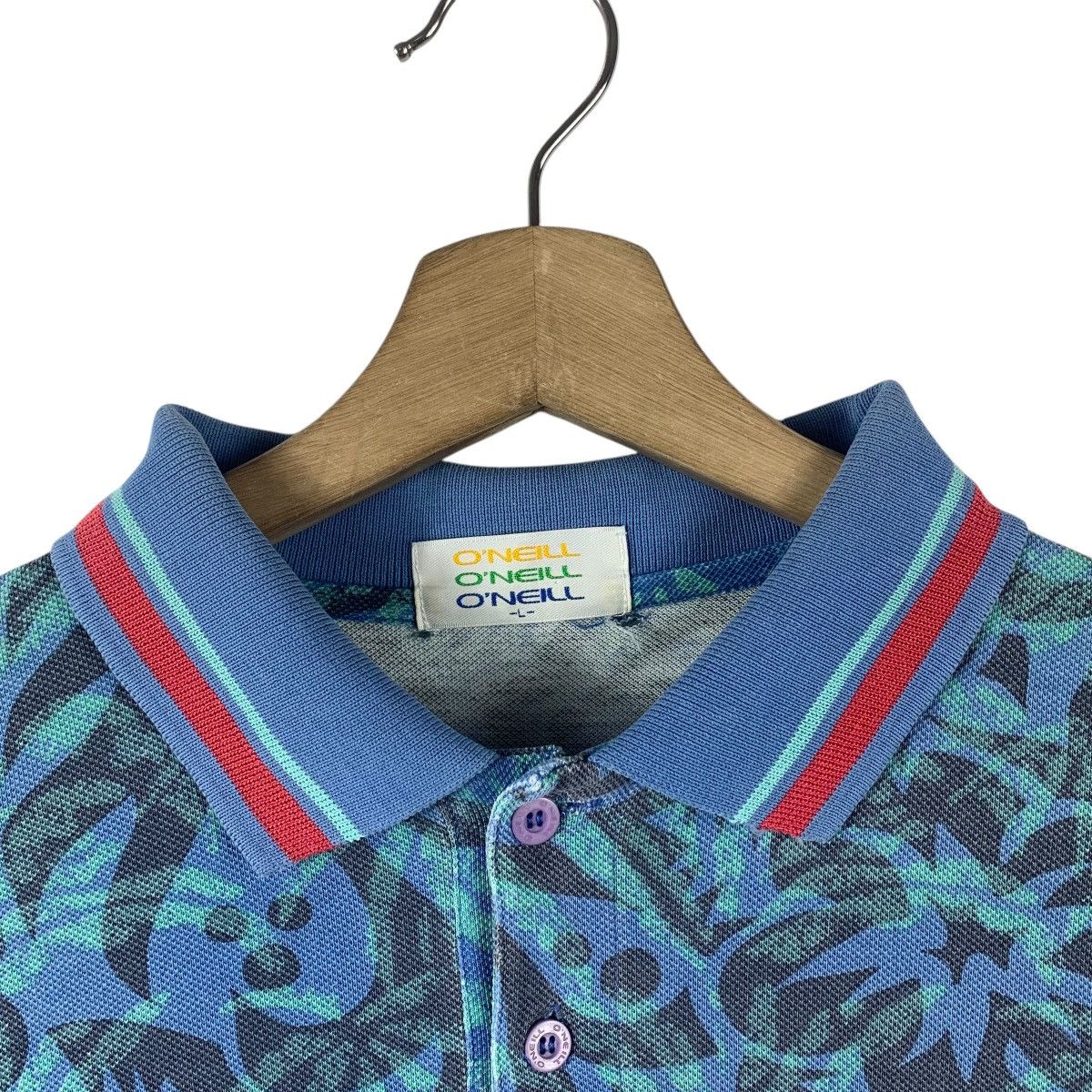 O'Neill × Vintage Vintage 90s ONEILL full flower printed Surfing polo tee Size US L / EU 52-54 / 3 - 5 Thumbnail
