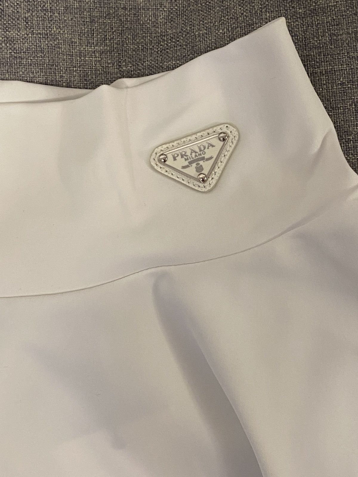 Prada Prada white technical nylon logo turtleneck jersey L Size US L / EU 52-54 / 3 - 4 Thumbnail