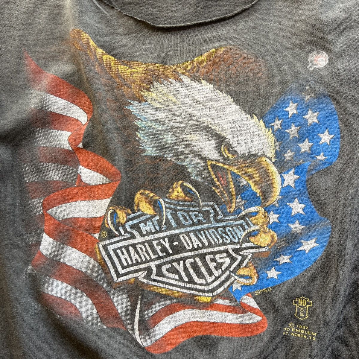 Harley Davidson VTG HARLEY DAVIDSON EAGLE DISTRESS TEE Size US M / EU 48-50 / 2 - 5 Thumbnail