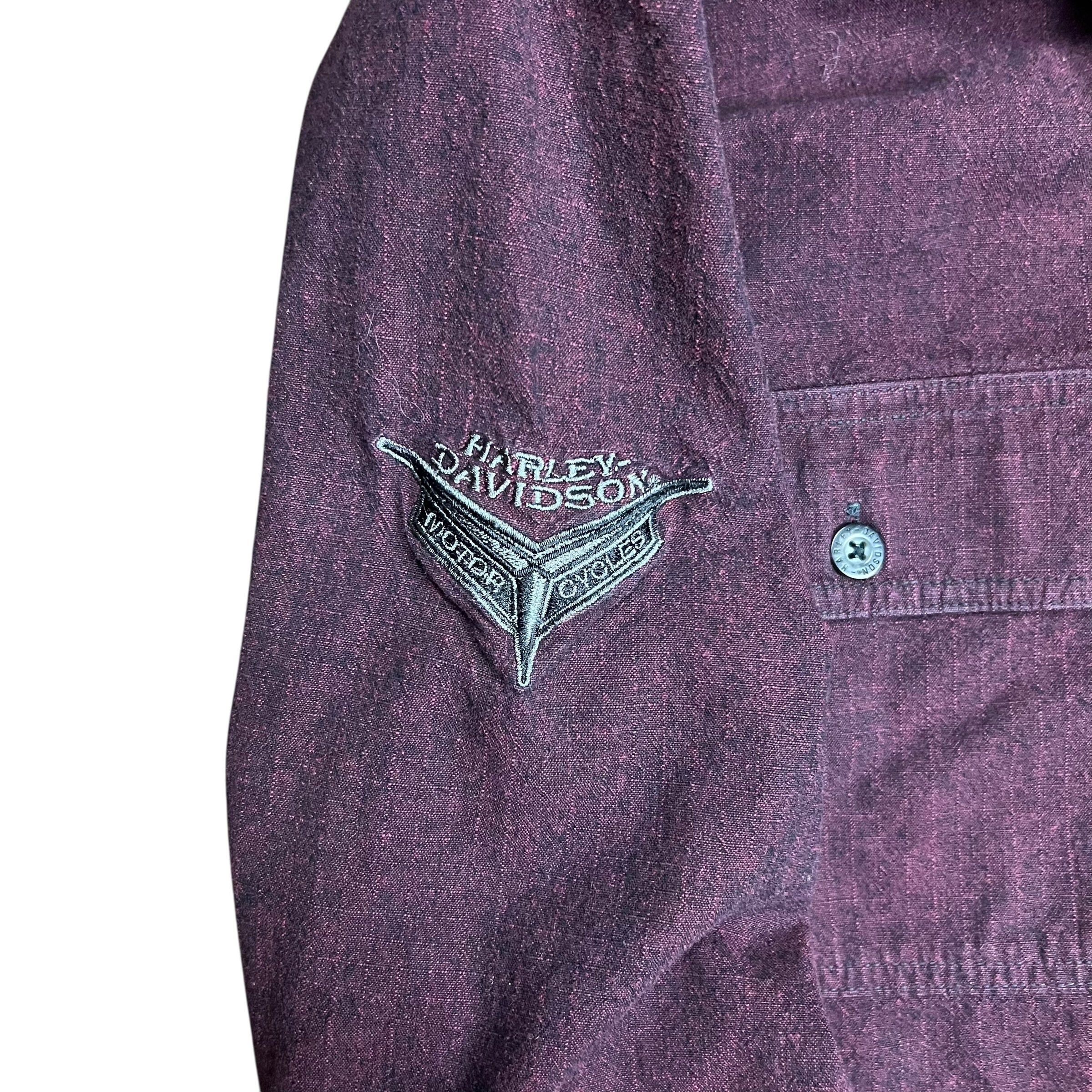 Harley Davidson Harley-Davidson Burgundy Button-up Shirt - L Size US L / EU 52-54 / 3 - 3 Thumbnail