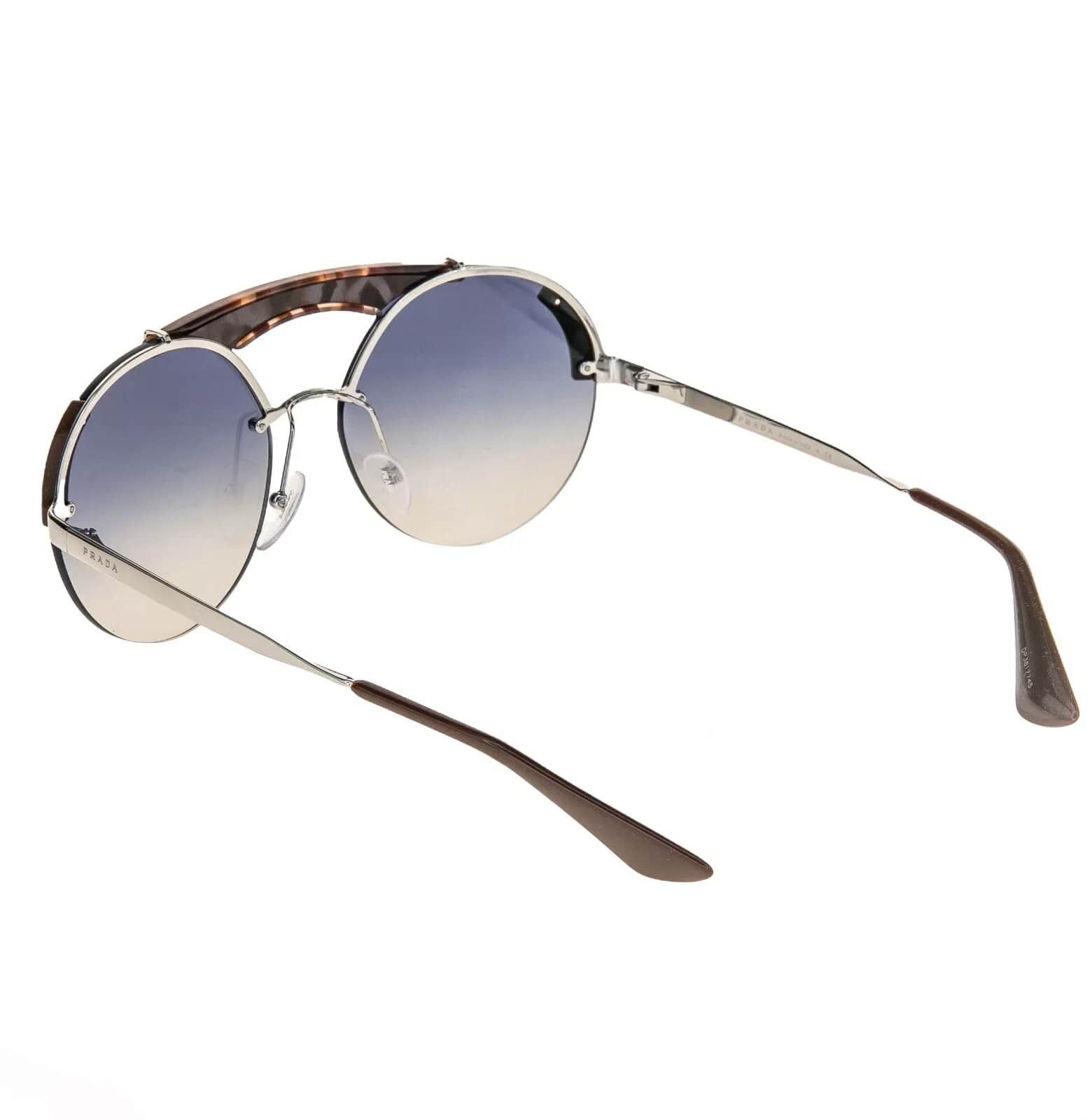 Prada PRADA ORNATE Sunglasses 52U Silver Blue Mirrored PR52US Size ONE SIZE - 3 Thumbnail