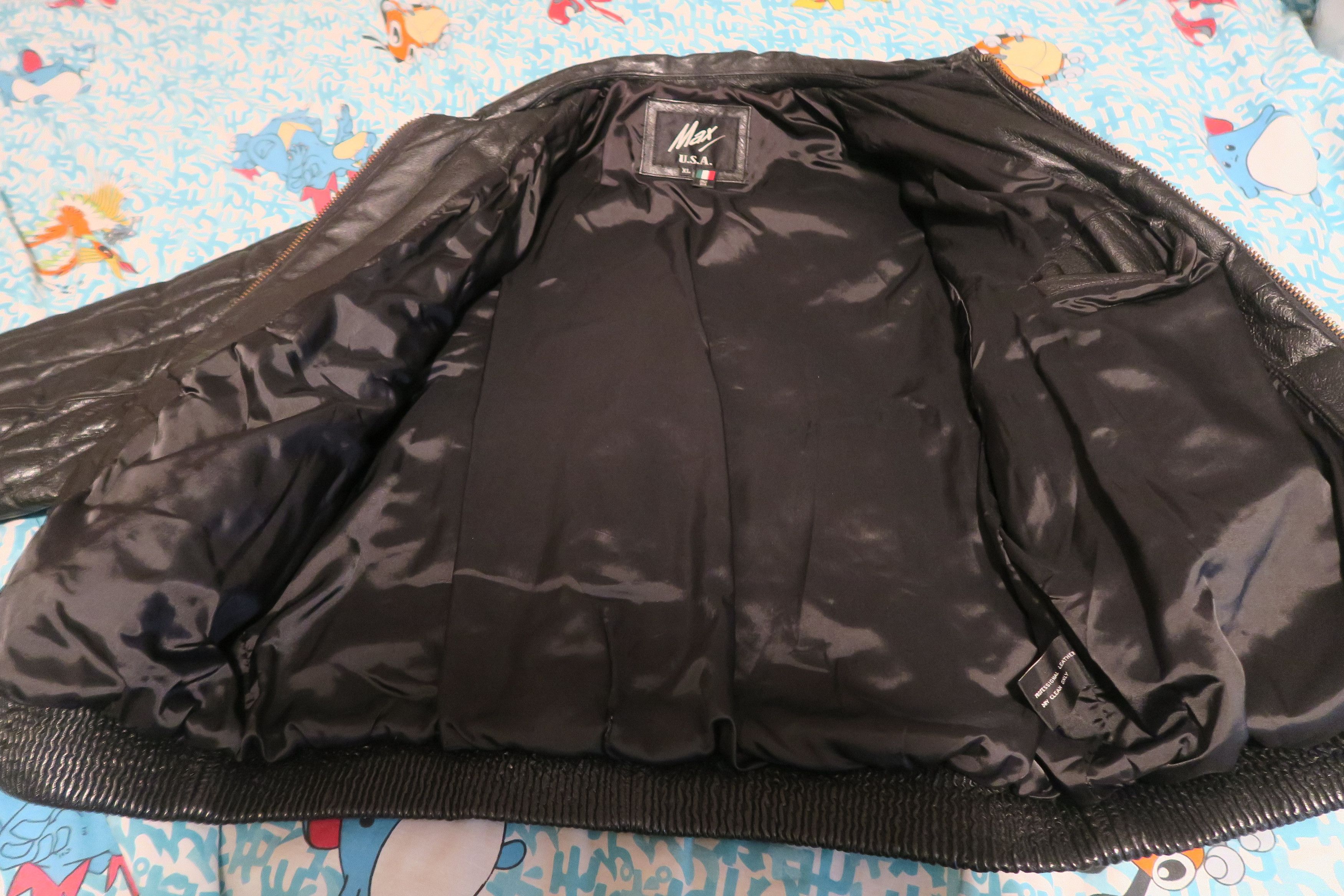 Genuine Leather × Vintage VTG 90s Max USA Leather Jacket Patterned Indian Head Size US XL / EU 56 / 4 - 6 Thumbnail