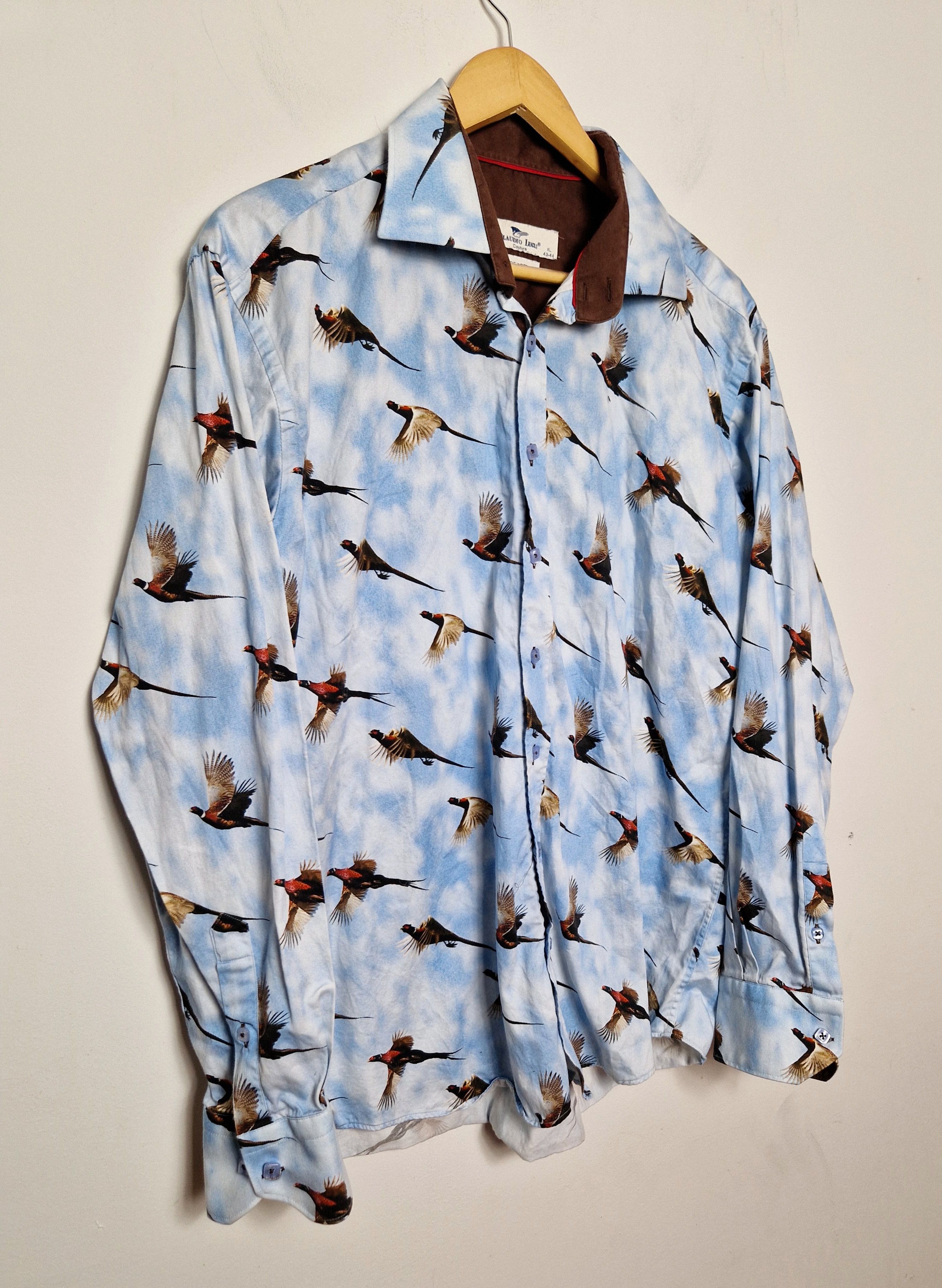 Japanese Brand × Vintage vintage flying pheasants birds sky printed shirt Size US XL / EU 56 / 4 - 6 Thumbnail