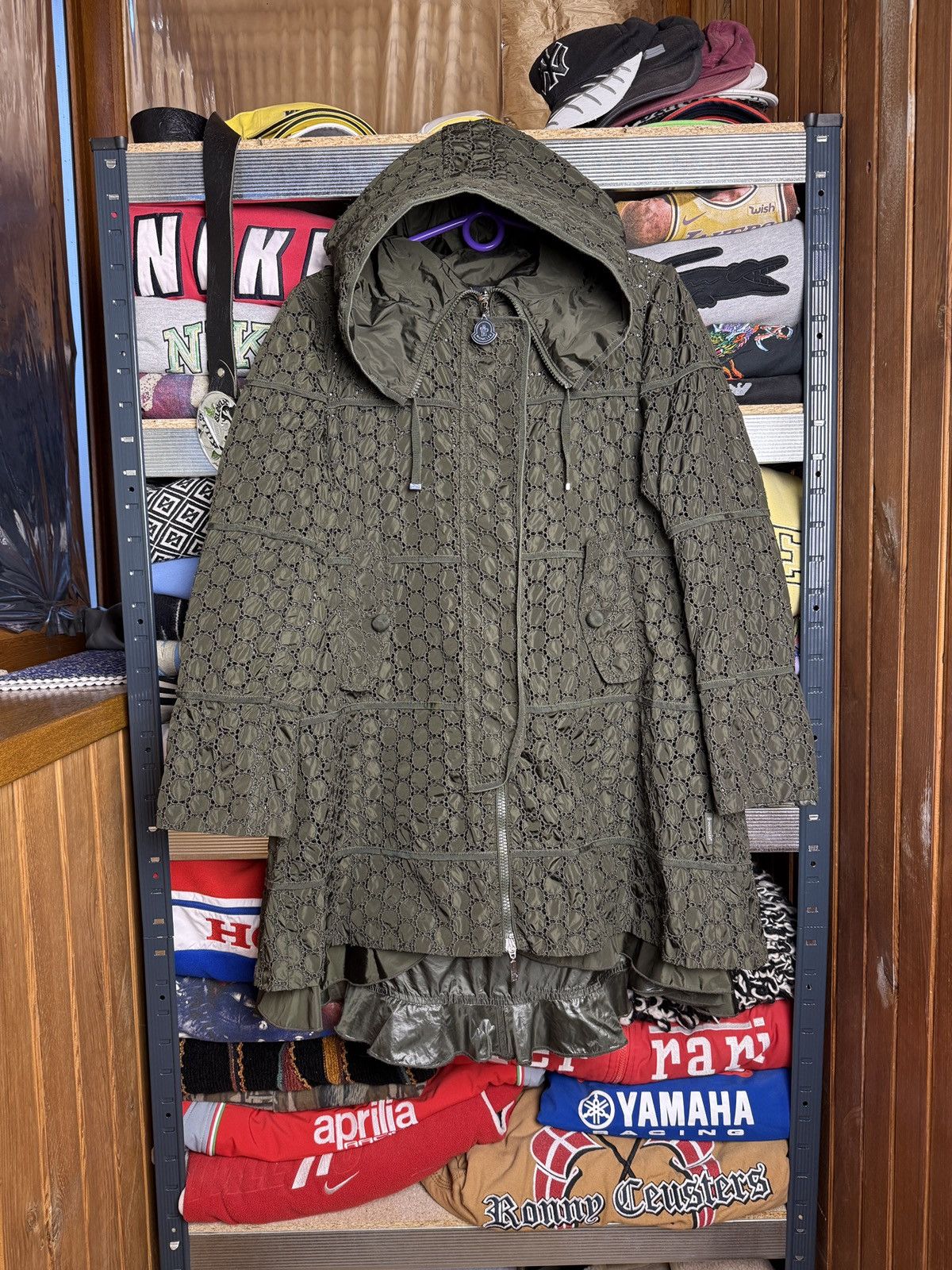 Moncler Moncler Ladies Trench Coat Crazy Pattern Size L / US 10 / IT 46 - 1 Thumbnail