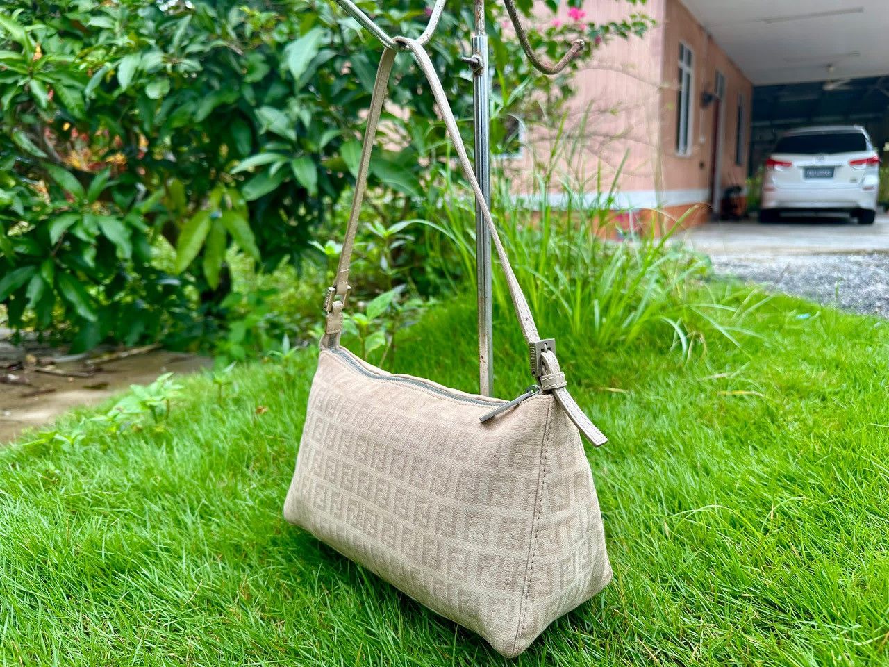 Fendi Authentic Fendi Zucchino Canvas Baguette Shoulder Bag Size ONE SIZE - 12 Thumbnail