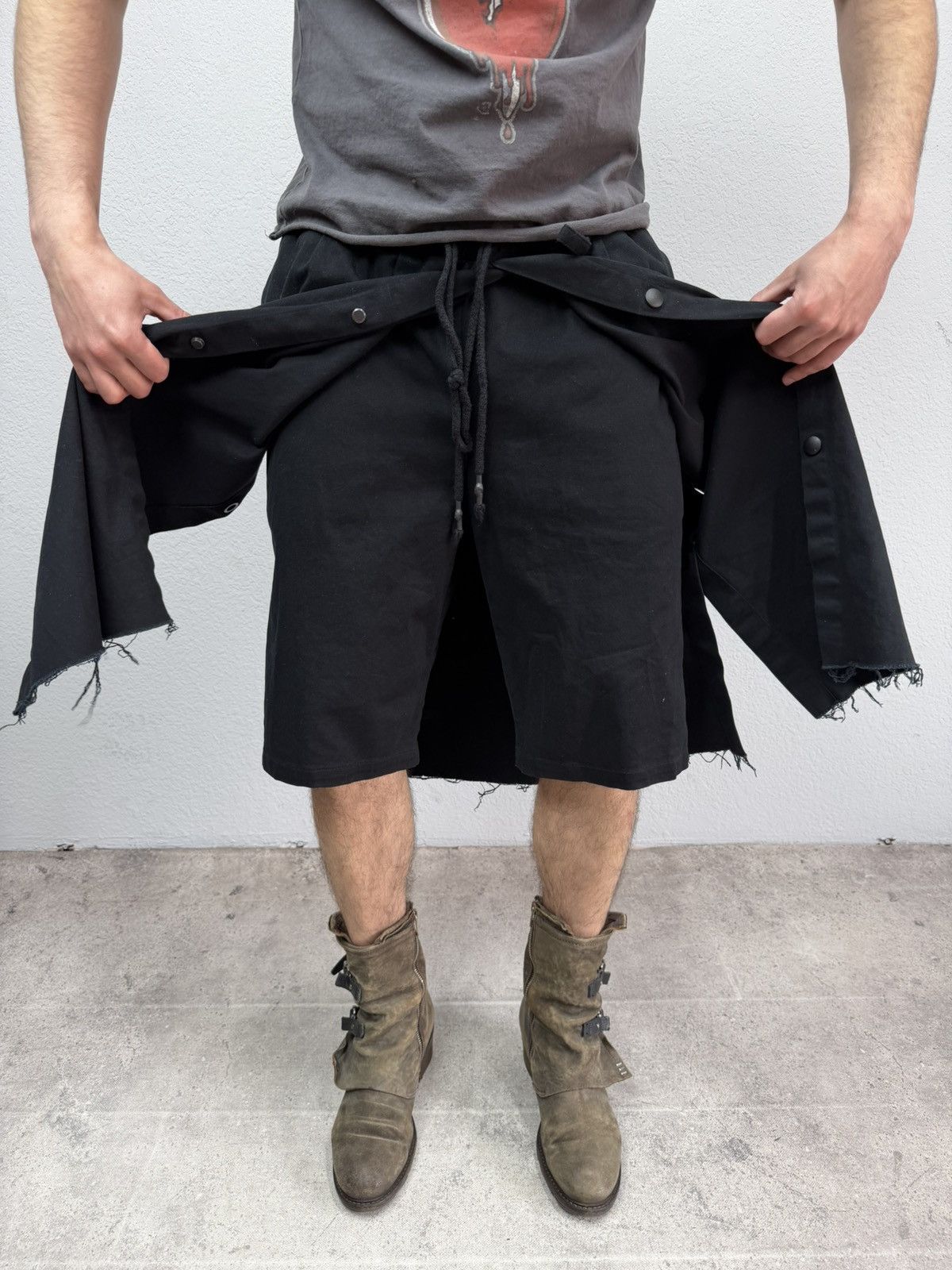 If Six Was Nine Vintage Rick Owens Style Skirt Shorts Black Archival Size US 32 / EU 48 - 3 Thumbnail