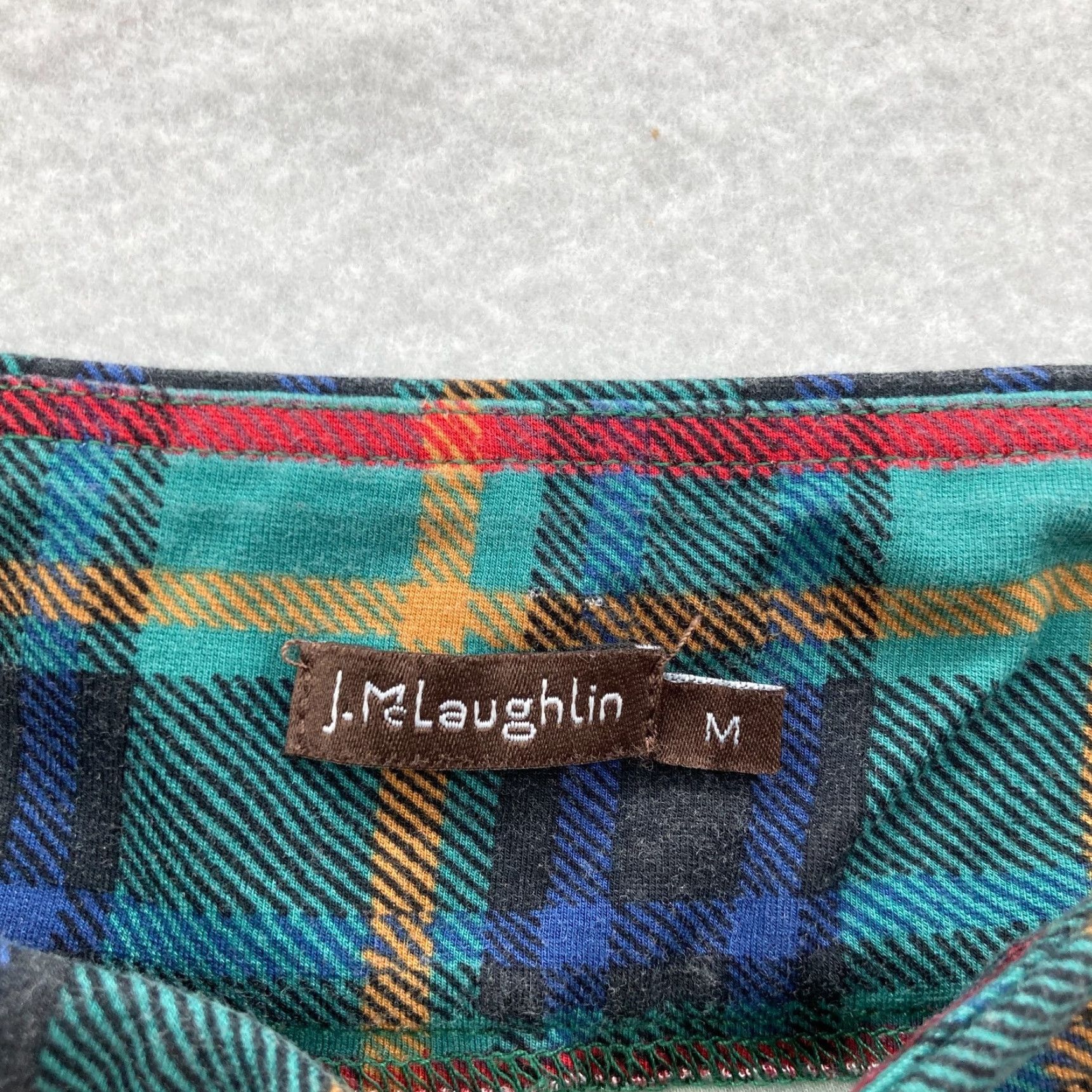 J.McLaughlin J. McLaughlin Catalina Cloth Pants Women's Medium Pull On Bootcut Green Plaid Size 32" / US 10 / IT 46 - 4 Thumbnail