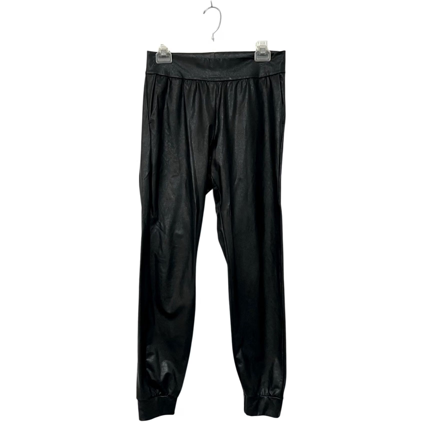 Commando VINTAGE COMMANDO BLACK FAUX LEATHER JOGGERS PANTS WOMENS S PULL ON Jeans/ pants? Size 28" / US 6 / IT 42 - 3 Thumbnail