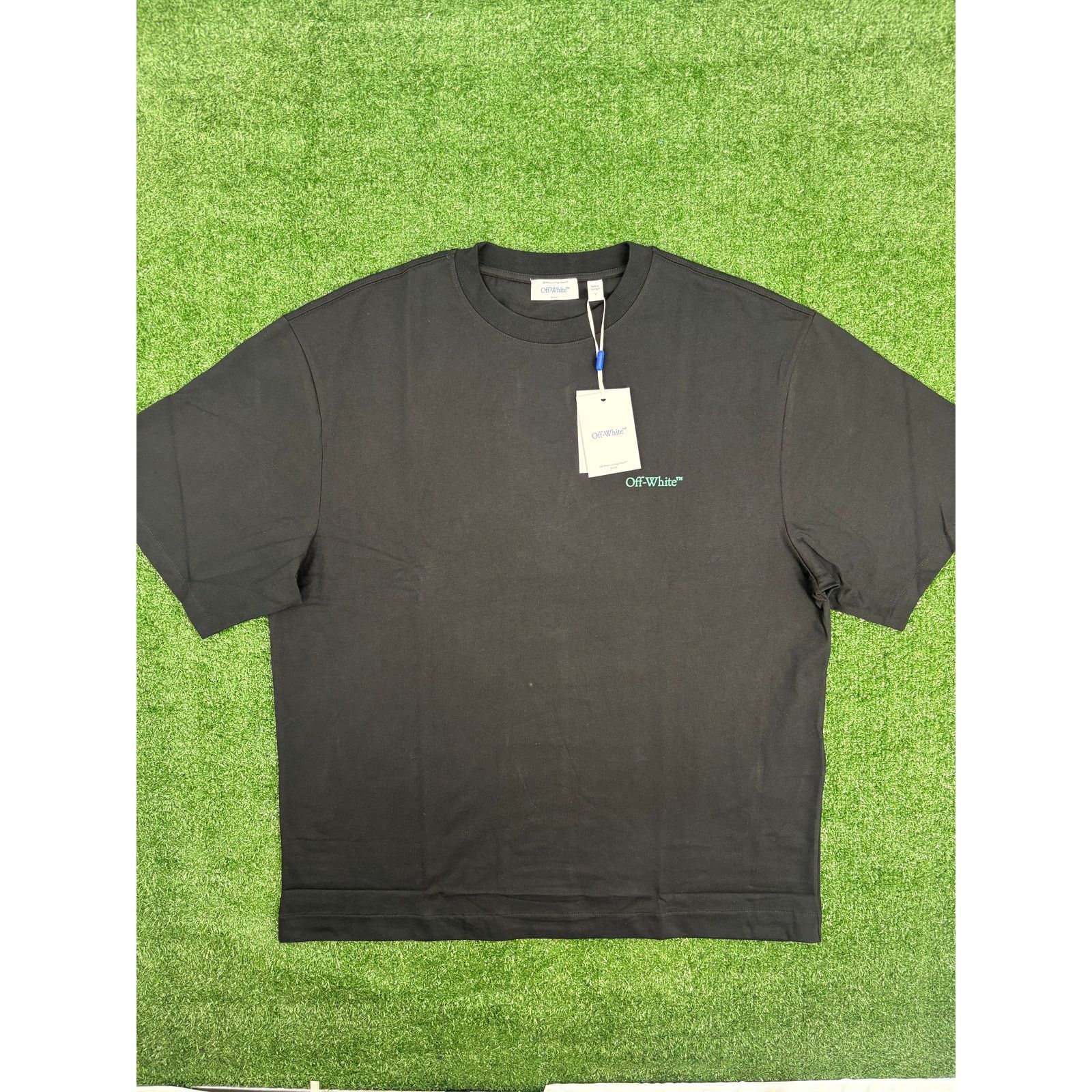 Off-White OFF-WHITE "Tape Arrows" Teal & Black T-Shirt Size Large Size US L / EU 52-54 / 3 - 3 Thumbnail