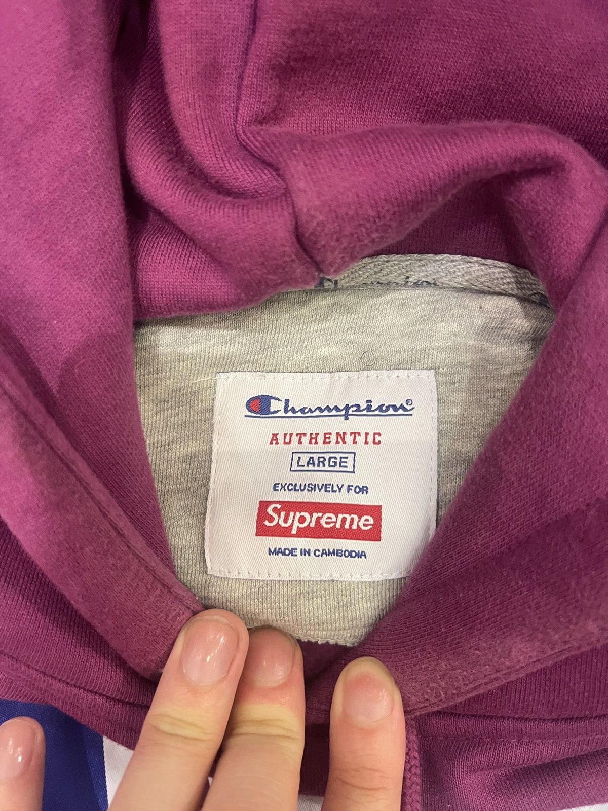 Champion × Supreme Supreme Champion Hoodie Size US L / EU 52-54 / 3 - 3 Thumbnail
