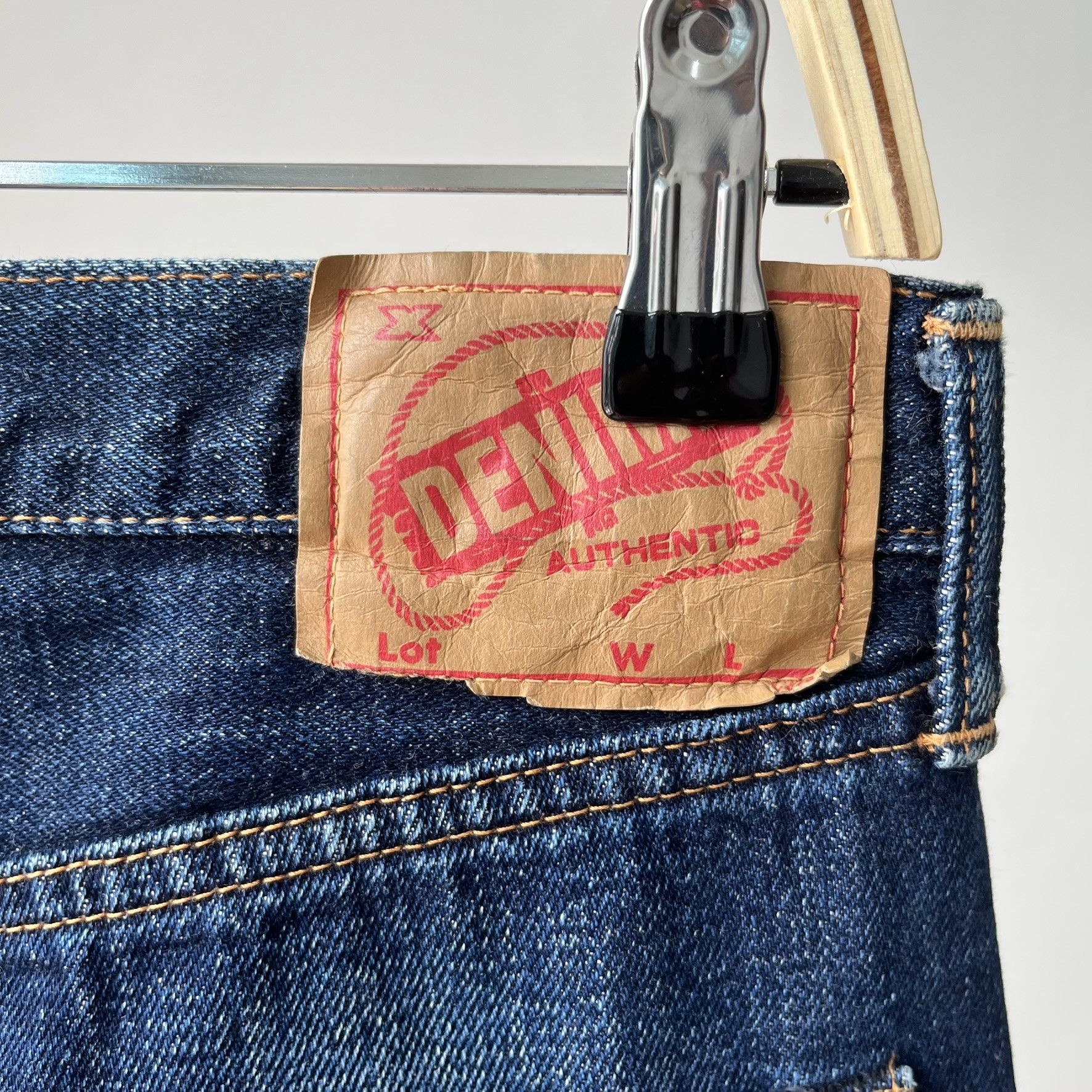 Denime Size 30x33.5 Vintage 80s Denime Big E Japan Denim S1515 Size US 30 / EU 46 - 13 Thumbnail