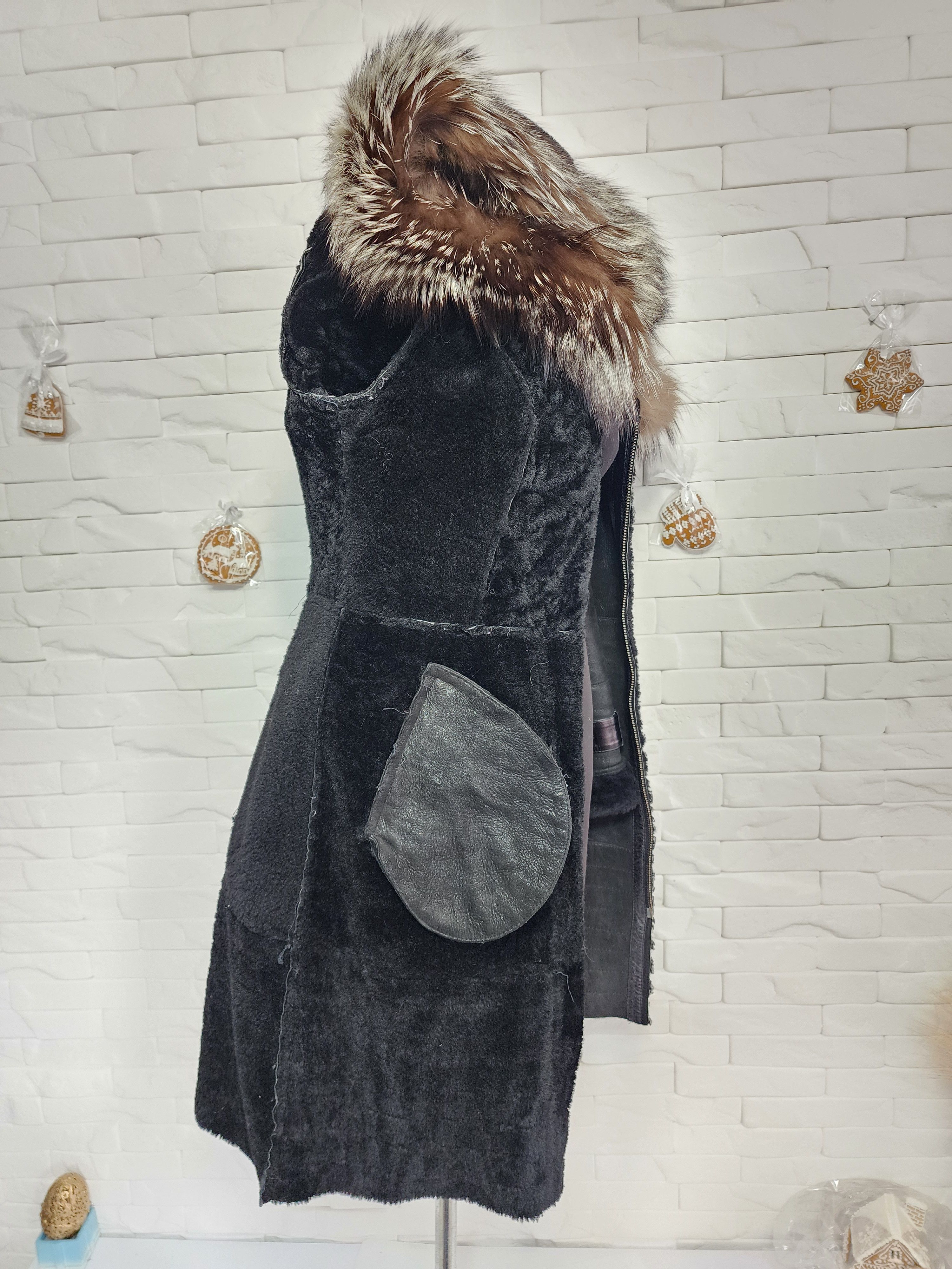 Furla Brown Sheepskin Coat: Women's Fur Hood Winter Coat Size S / US 4 / IT 40 - 10 Thumbnail