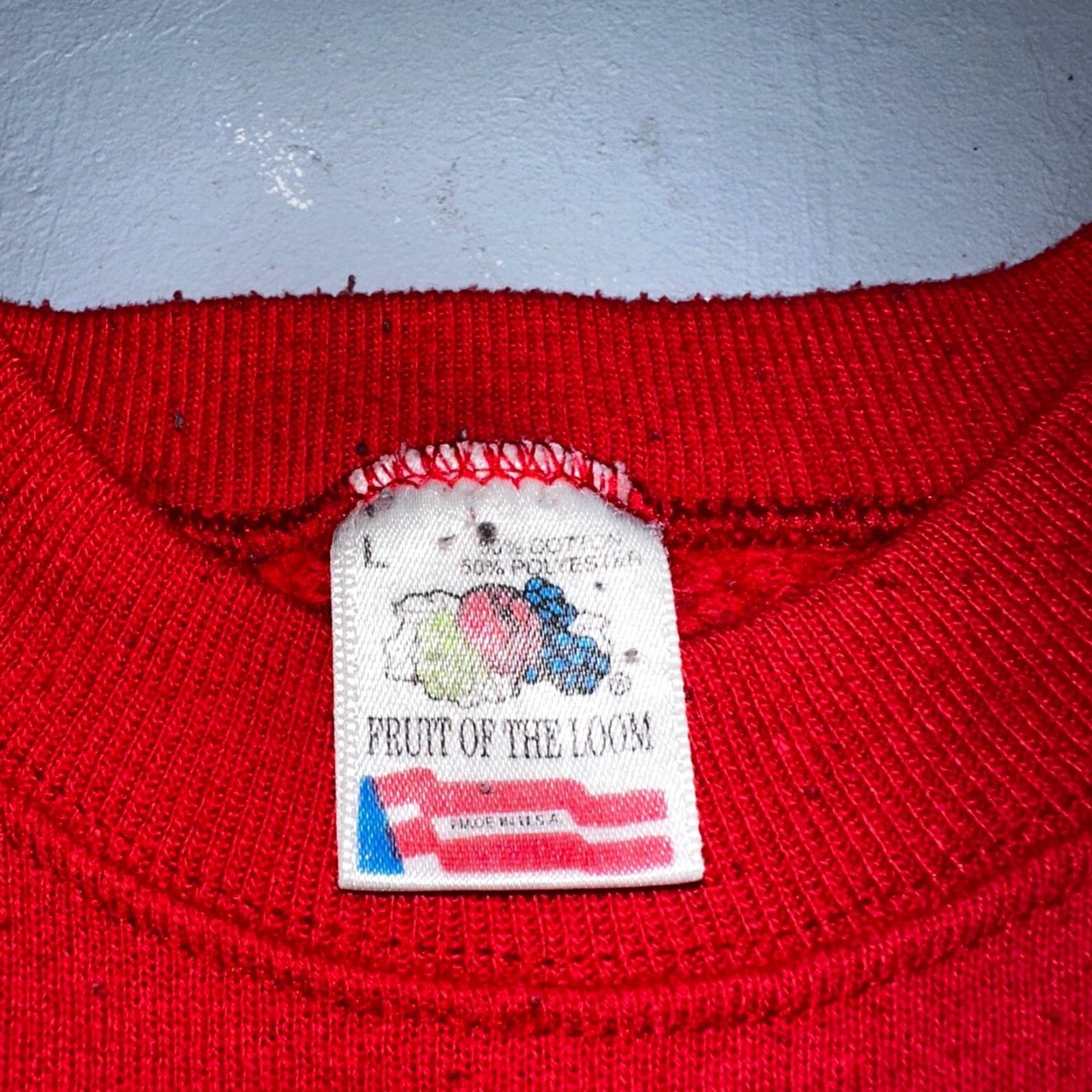 Fruit Of The Loom VINTAGE USMC Sweatshirt Red 90s Semper Fidelis FOTL Crewneck Pullover Mens L Size US L / EU 52-54 / 3 - 4 Thumbnail