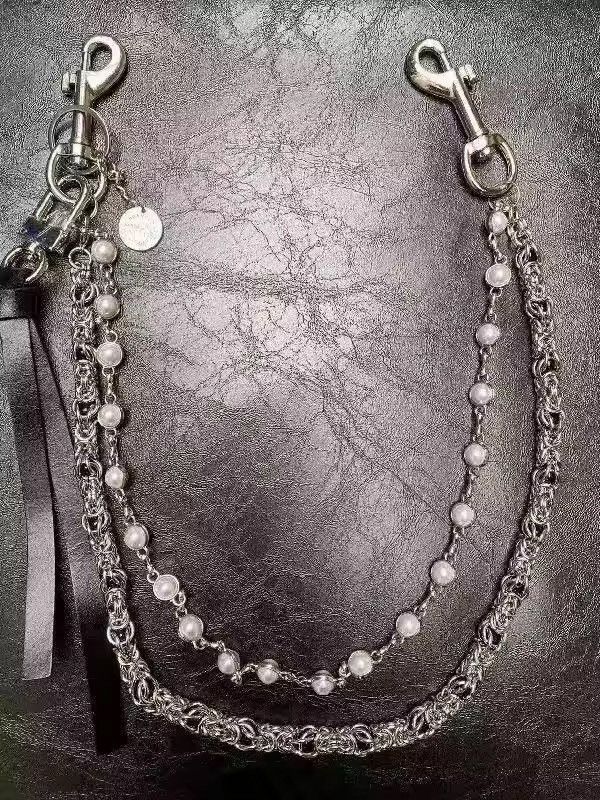 Jewelry 2 Layer Natural Echo Pearled Wallet Jeans Chain Size ONE SIZE - 1 Thumbnail