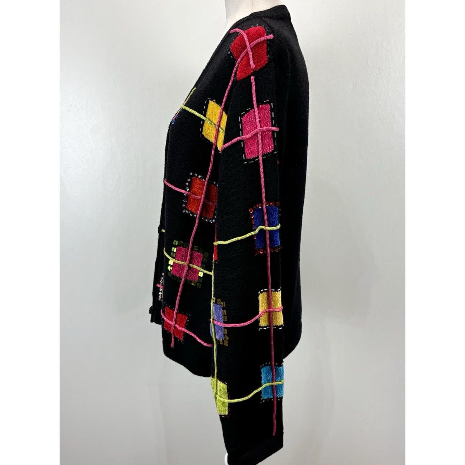 Vintage VINTAGE Patchington Black Beaded Cardigan Sweater XL Women’s Granny Core Size XL / US 12-14 / IT 48-50 - 2 Thumbnail