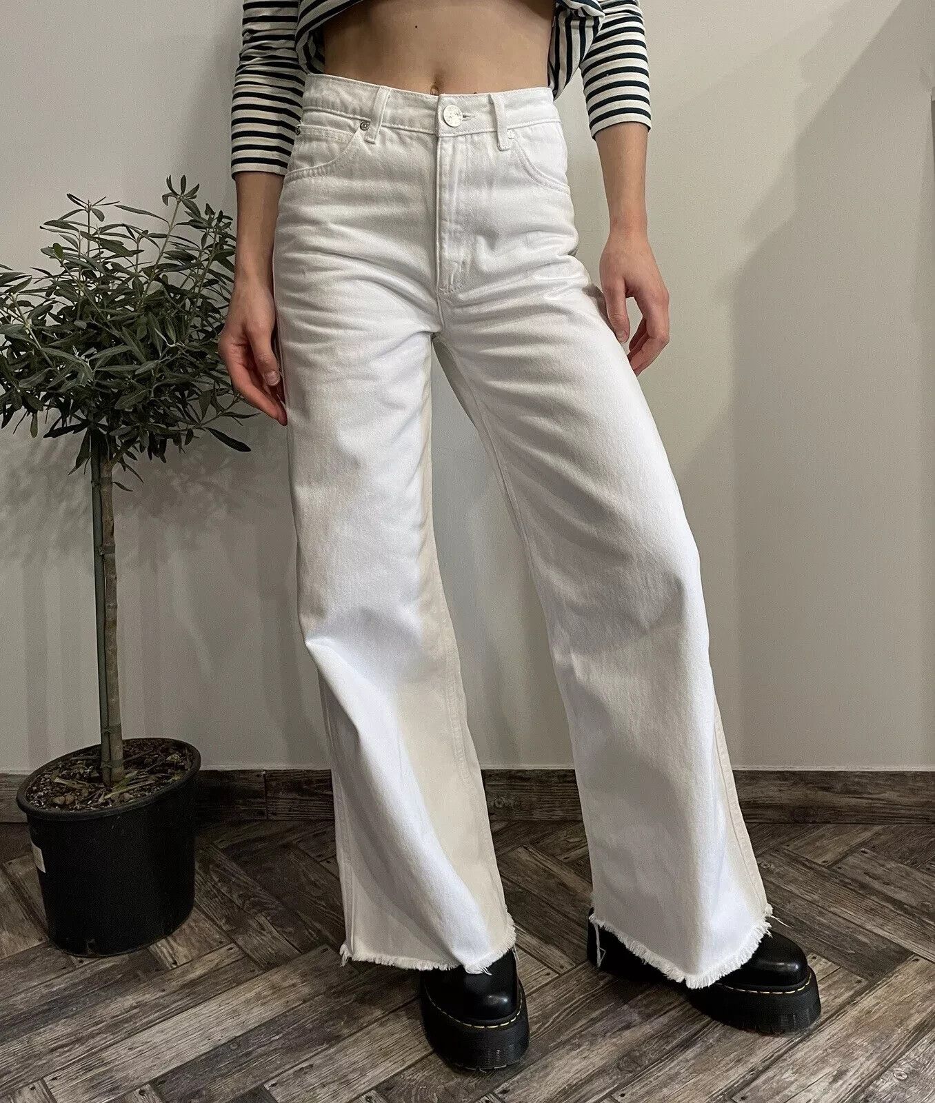 Sandro SANDRO Womens Jeans Pants Flared High Waist Wide Leg Size 36 Size 26" / US 2 / IT 38 - 1 Thumbnail