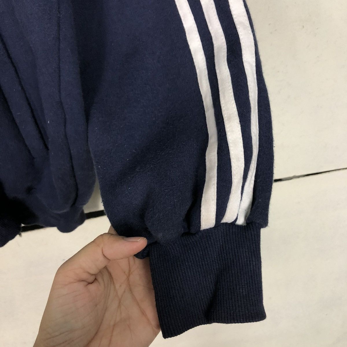 Adidas 🔥VINTAGE ZIPPER HOODIE JACKET ADIDAS BIG LOGO BACK HIT Size US L / EU 52-54 / 3 - 17 Thumbnail
