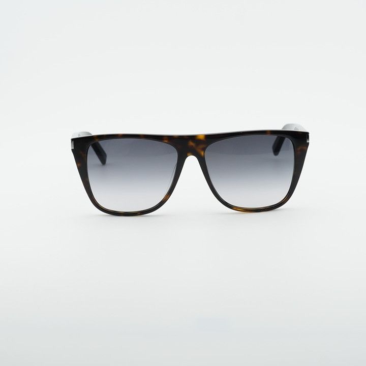 Saint Laurent Paris Saint Laurent SL1F 003 Sunglasses Dark Havana Square Frame Size ONE SIZE - 2 Thumbnail