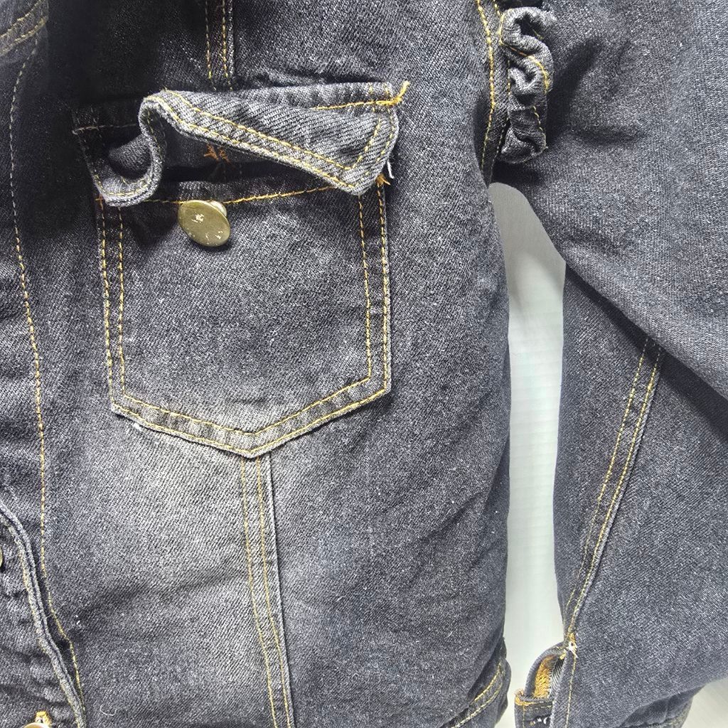 The Unbranded Brand Girls Mud Kingdom Black Ruffle Jean Jacket Size 10 Size M / US 6-8 / IT 42-44 - 5 Thumbnail