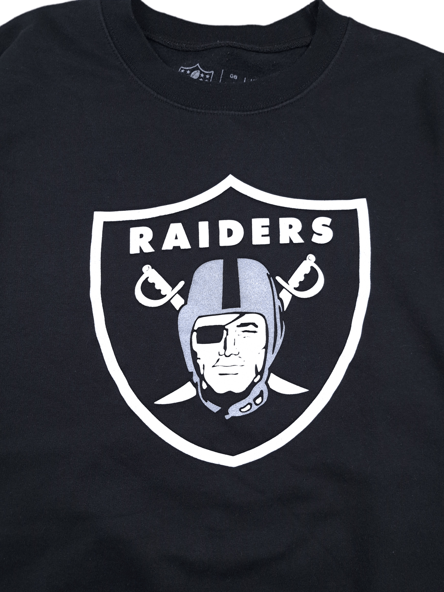 NFL × Vintage 💎 NFL LA Raiders Black Boxy Sweatshirt Logo Size US L / EU 52-54 / 3 - 5 Thumbnail
