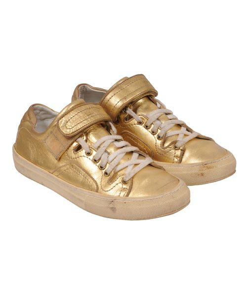 Pierre Hardy Low Top Strap Sneakers Gold Leather Size US 8 / IT 38 - 1 Thumbnail