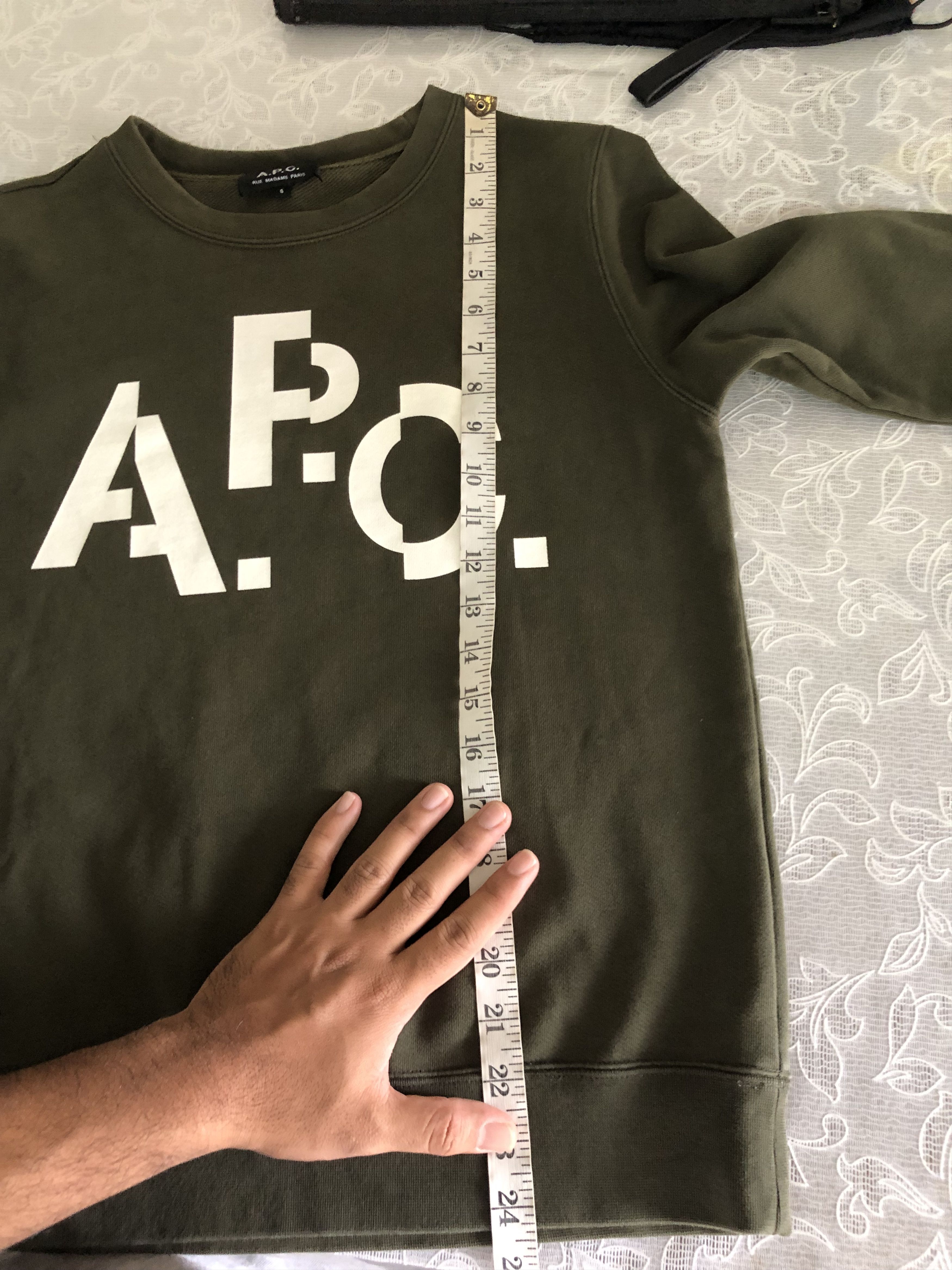 A.P.C. A.P.C. Big Logo Green Army Sweatshirt Size S / US 4 / IT 40 - 16 Thumbnail