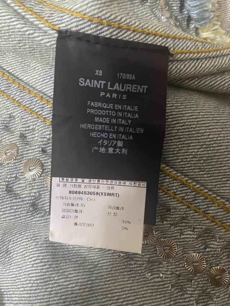 Saint Laurent Paris Saint Laurent Studded Denim Jacket-2505 Size US XS / EU 42 / 0 - 4 Thumbnail