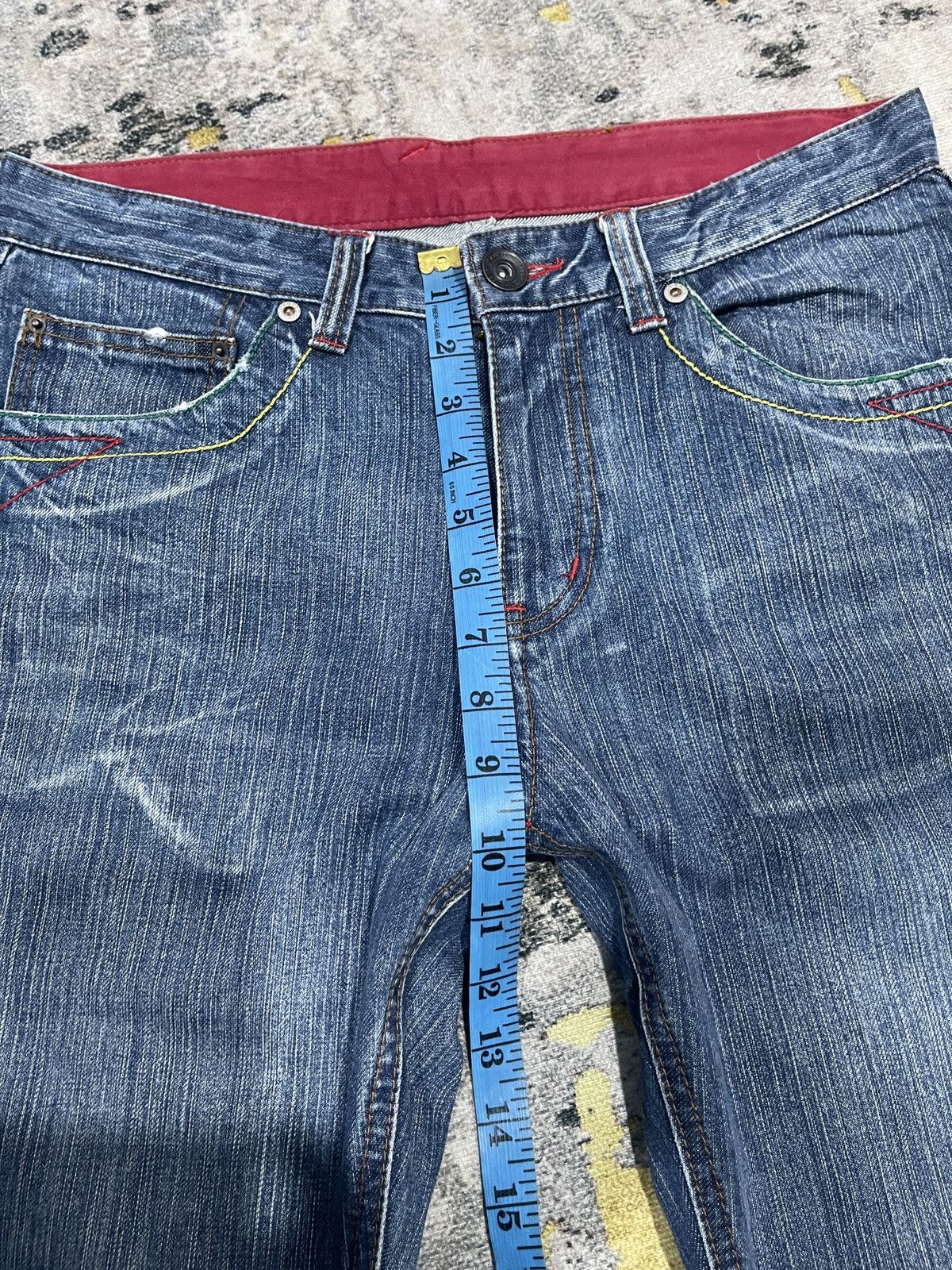 Japanese Brand Vintage Red Ginger Flare Denim Jeans ! Rare Design Size US 32 / EU 48 - 16 Thumbnail