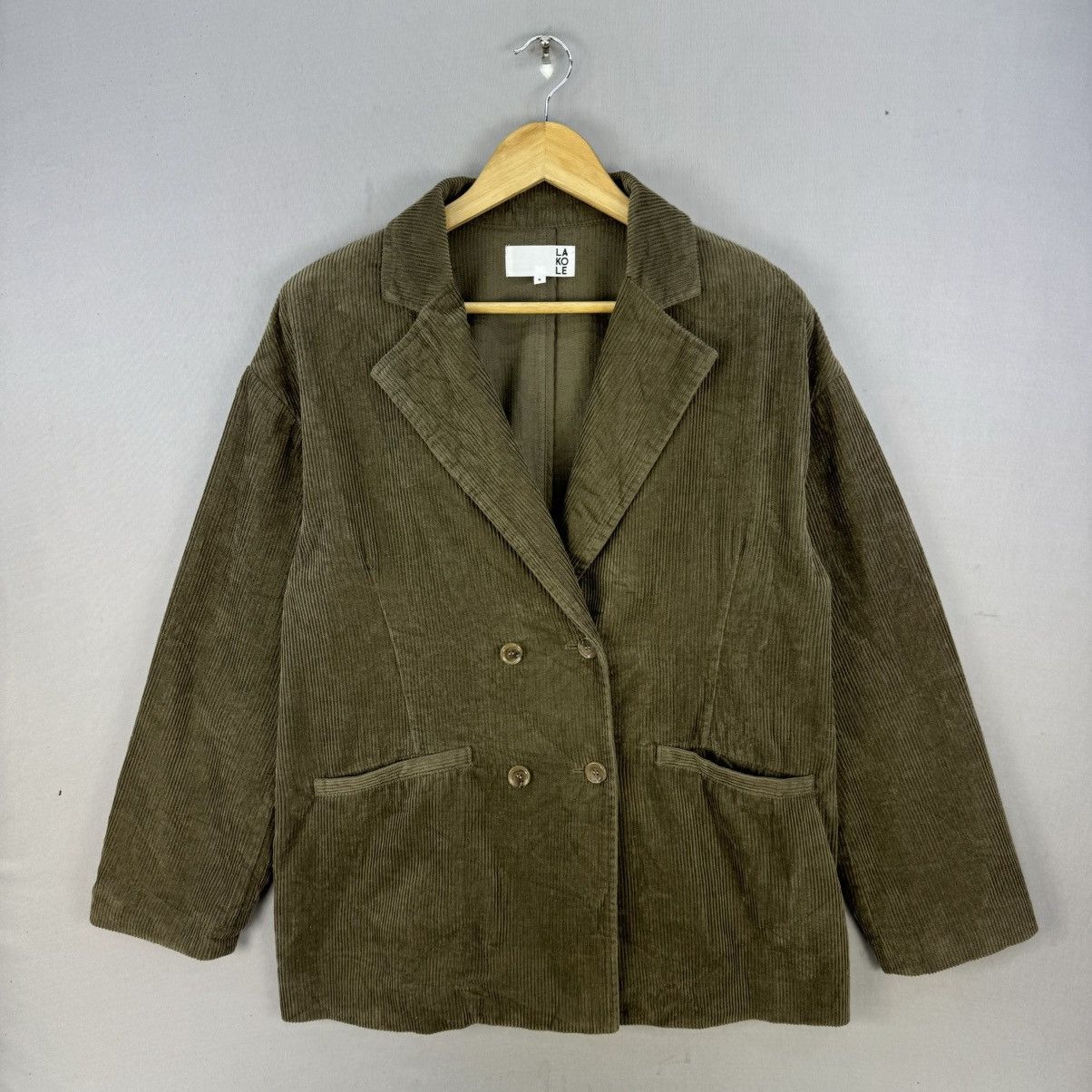 Japanese Brand Lakole Corduroy Double-Breasted Blazer Jacket Size US M / EU 48-50 / 2 - 1 Thumbnail